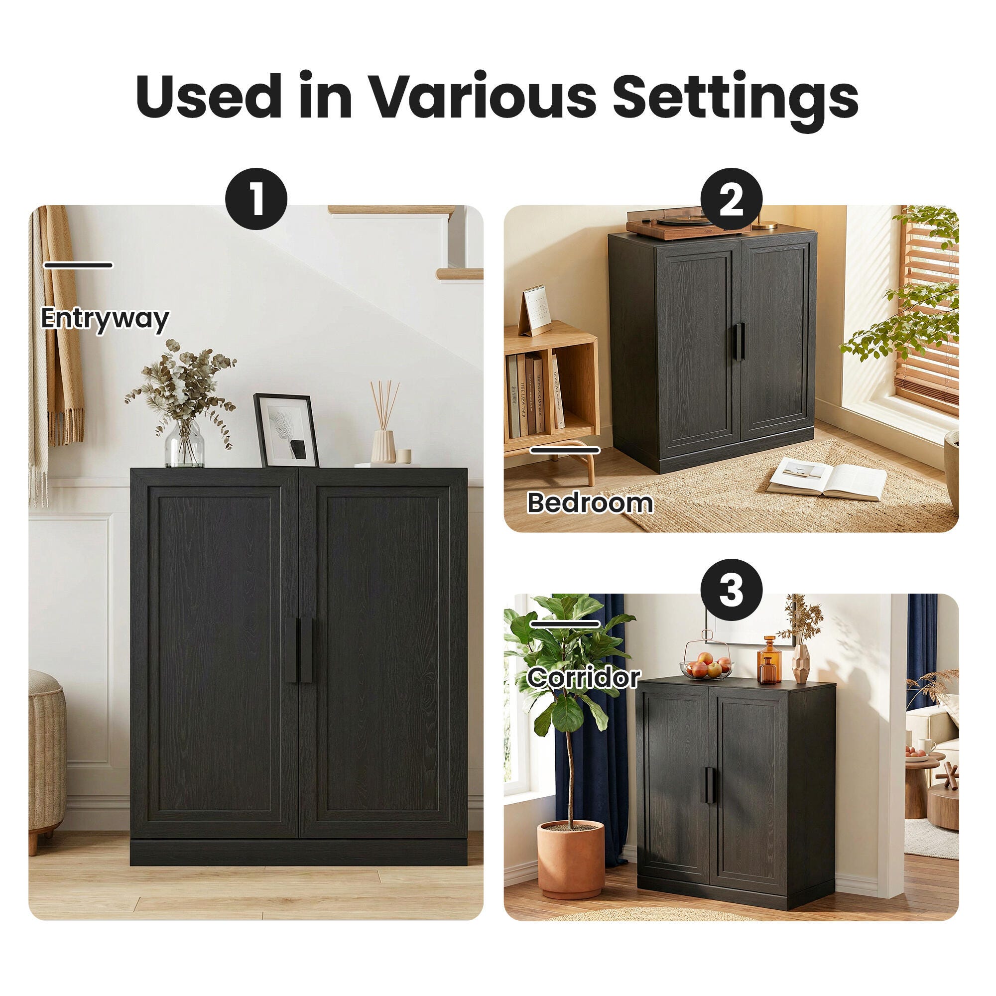 Dovelina Liora Utility 31" Accent Cabinet, Black, large