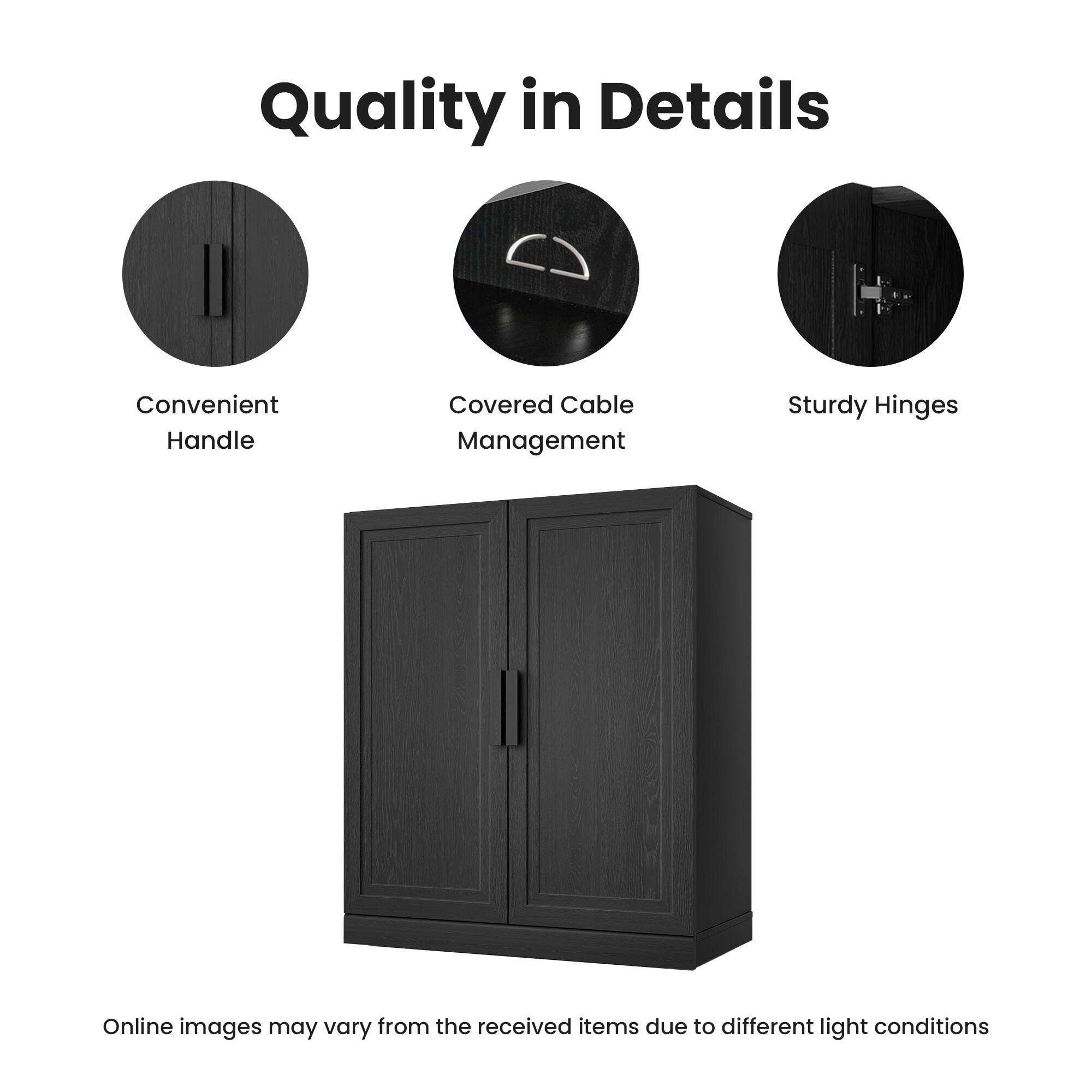 Dovelina Liora Utility 31" Accent Cabinet, Black, large