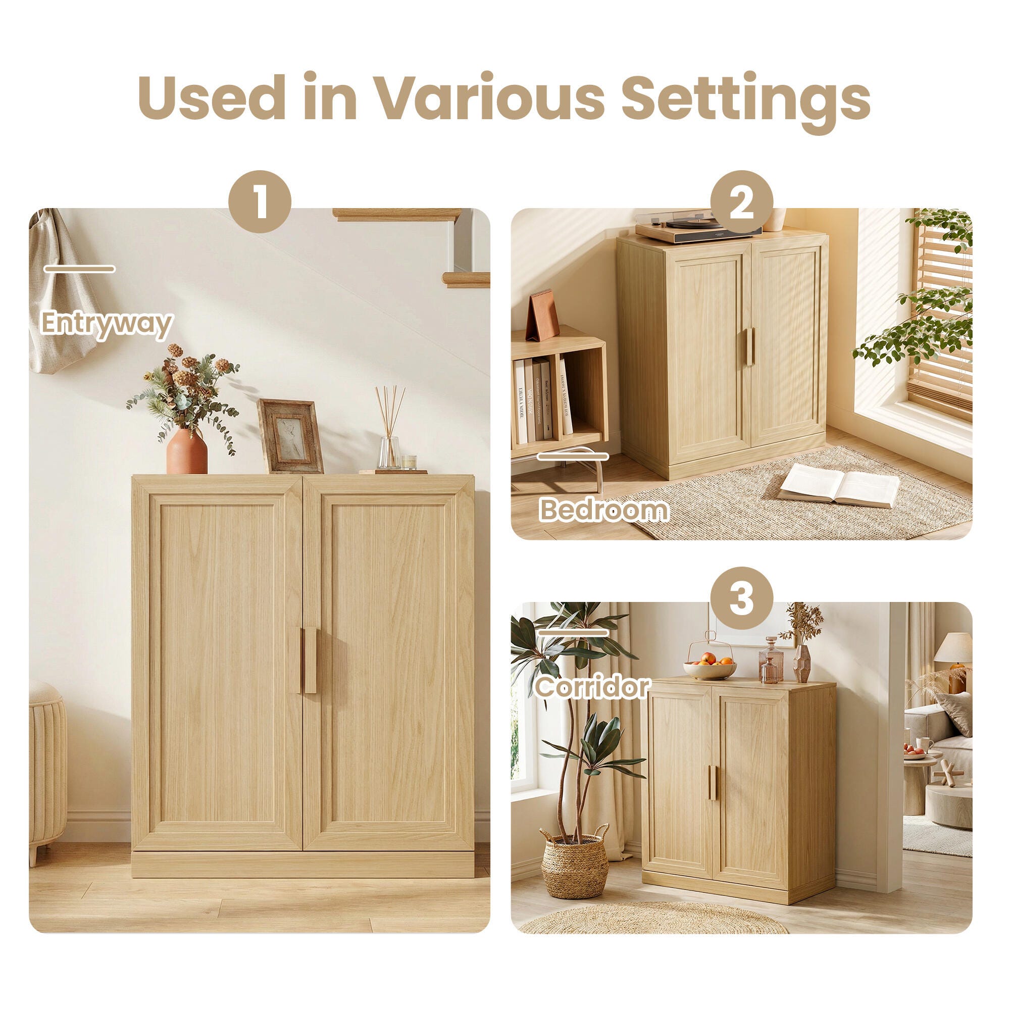 Dovelina Liora Utility 31" Accent Cabinet, Natural, large