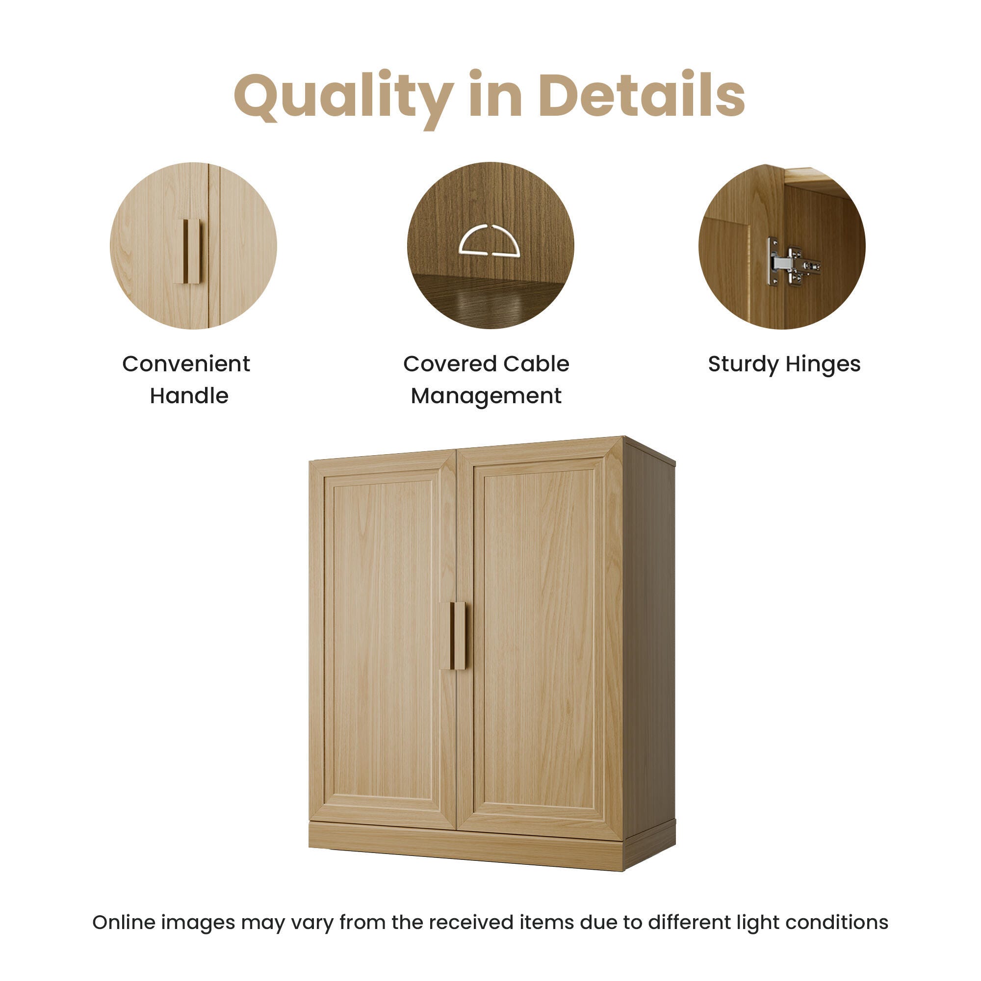 Dovelina Liora Utility 31" Accent Cabinet, Natural, large