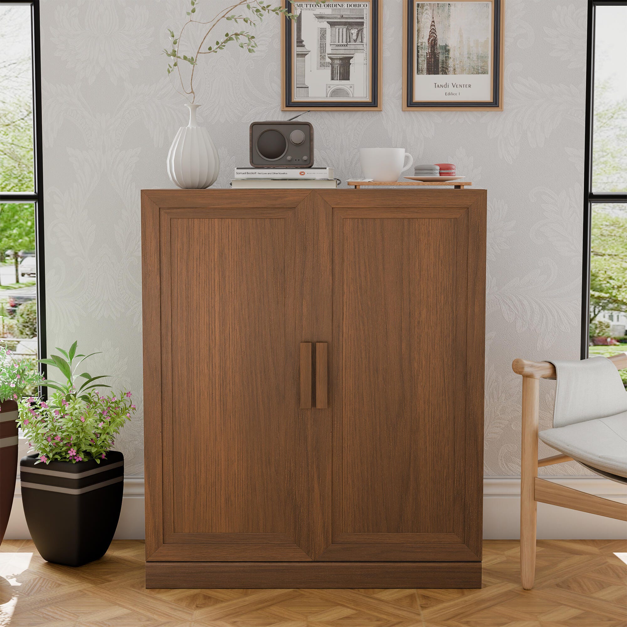 Dovelina Liora Utility 31" Accent Cabinet, Walnut, rollover