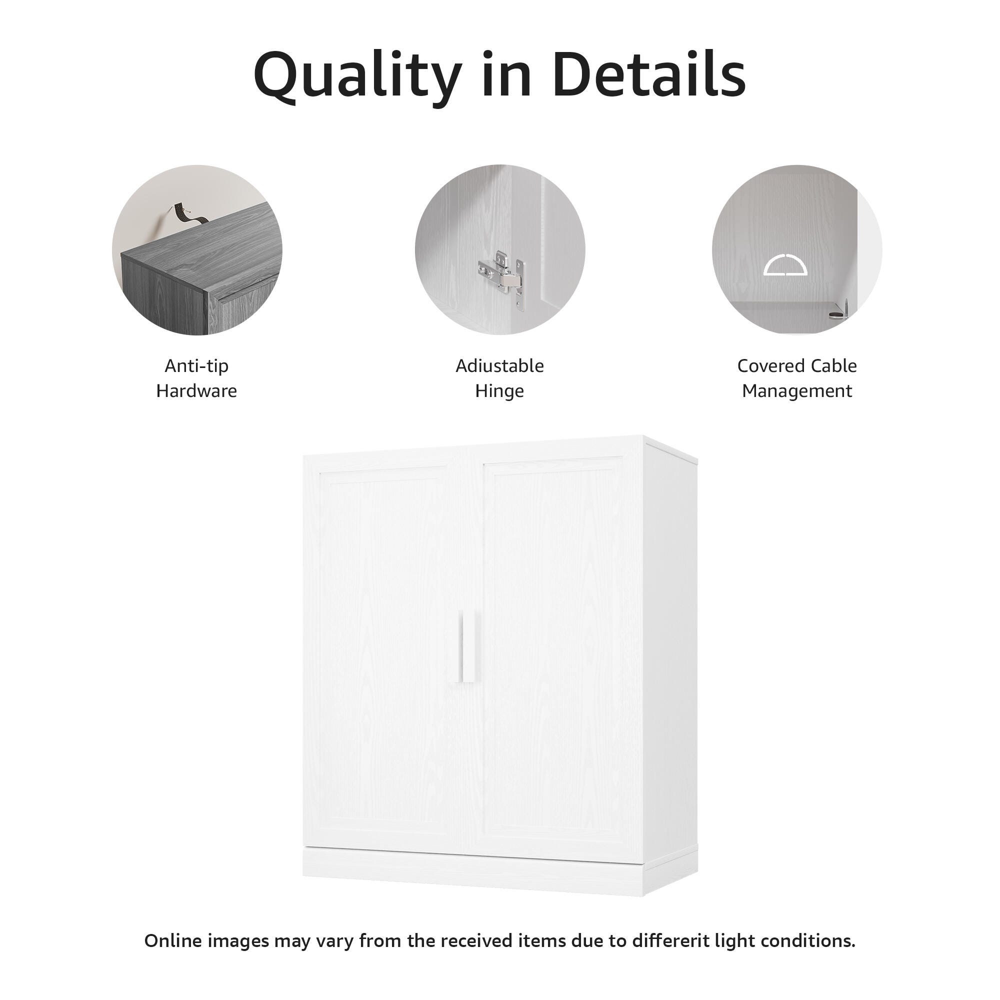 Dovelina Liora Utility 31" Accent Cabinet, White, large