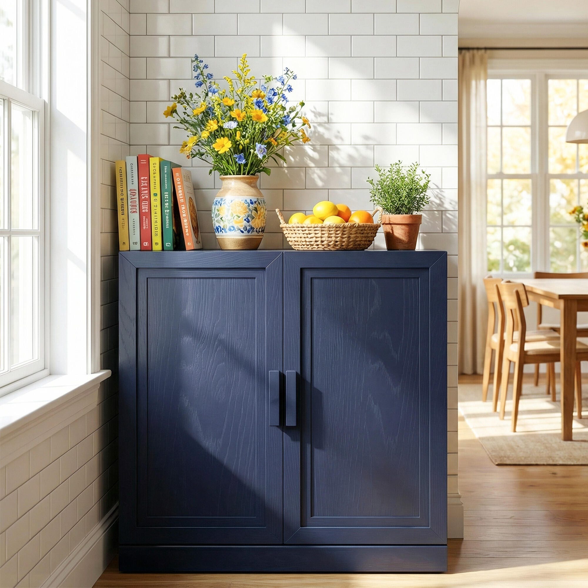 Dovelina Liora Short 31" Accent Cabinet, Blue, large