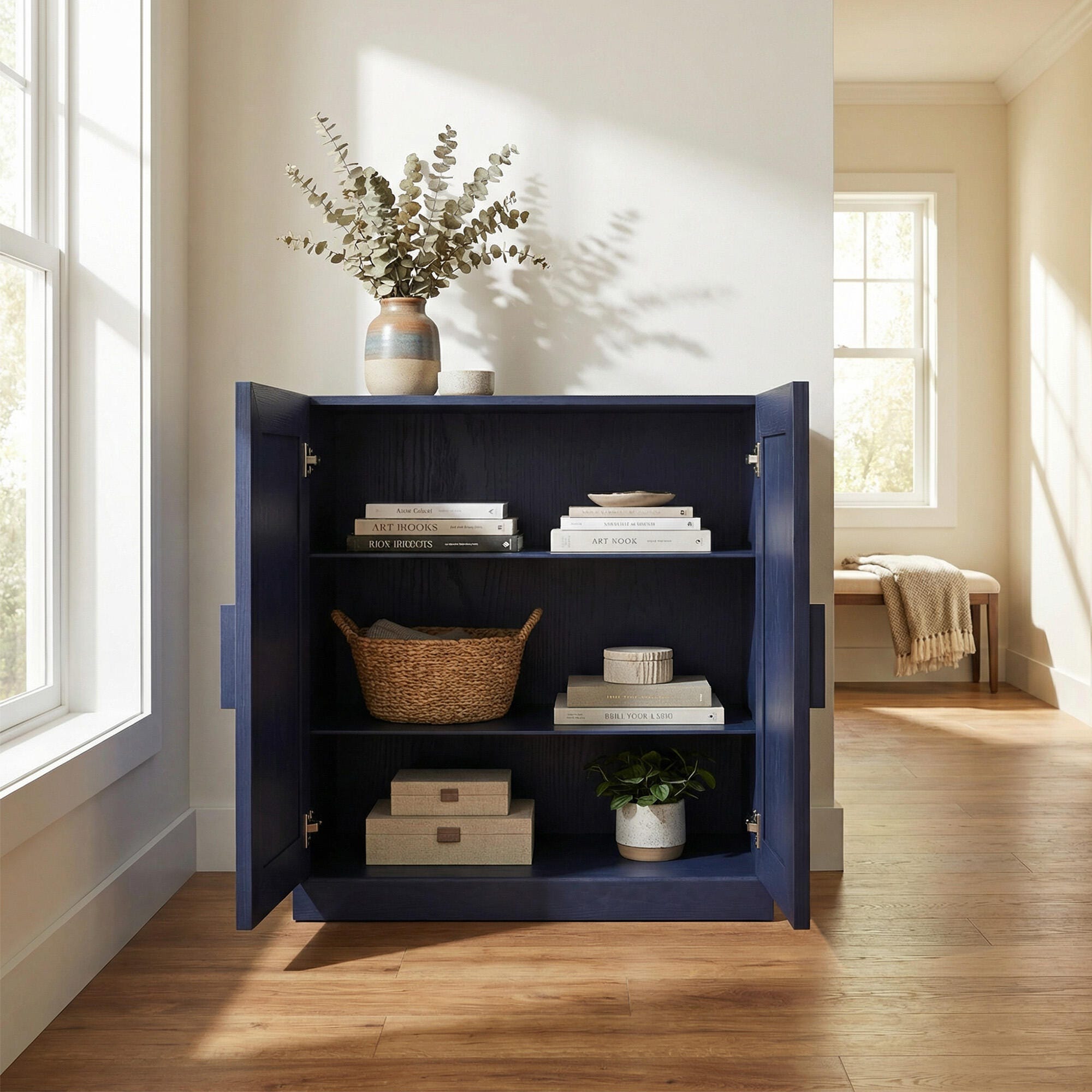 Dovelina Liora Short 31" Accent Cabinet, Blue, large