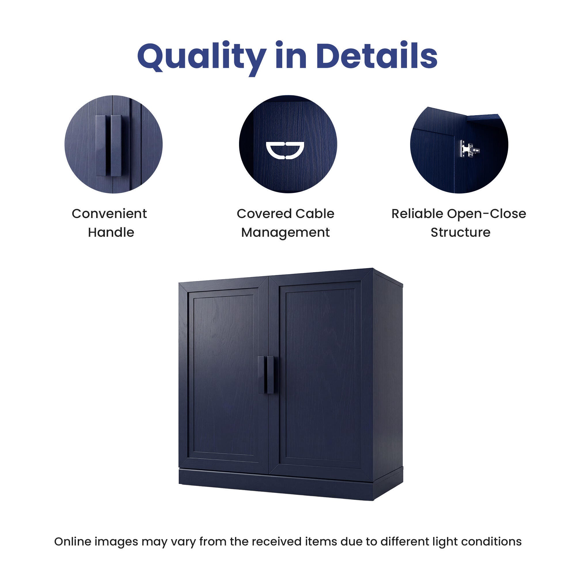Dovelina Liora Short 31" Accent Cabinet, Blue, large