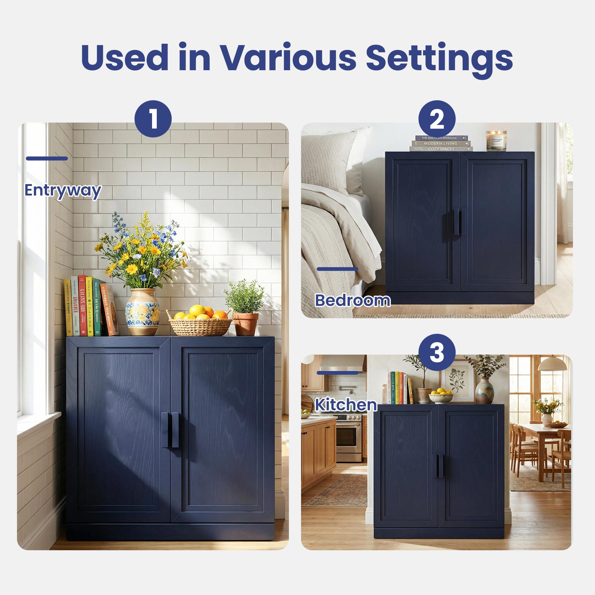 Dovelina Liora Short 31" Accent Cabinet, Blue, large