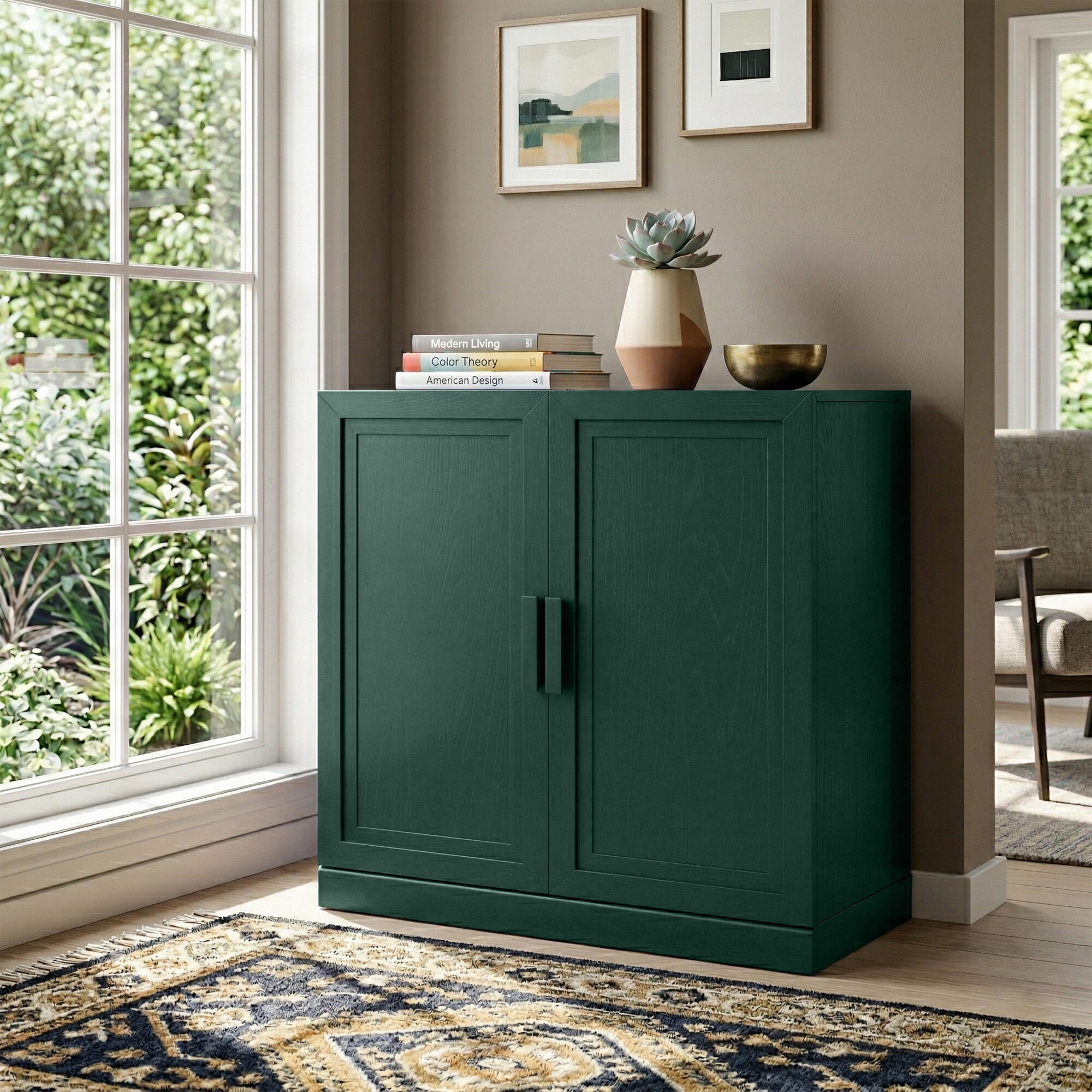 Dovelina Liora Short 31" Accent Cabinet, Green, rollover