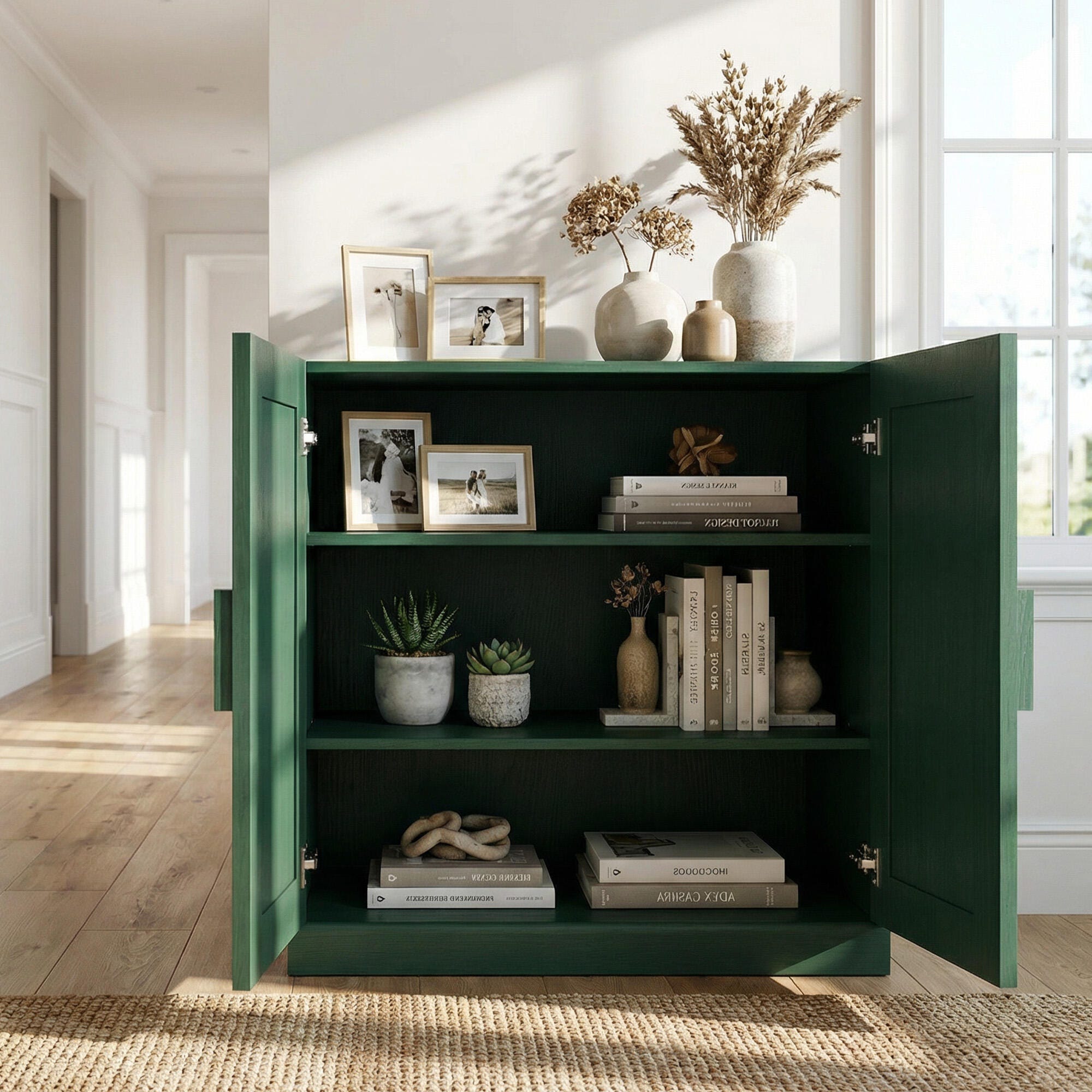 Dovelina Liora Short 31" Accent Cabinet, Green, large