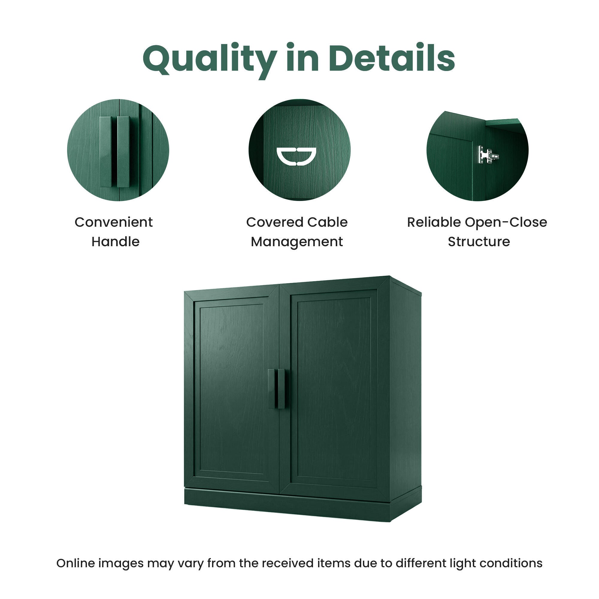 Dovelina Liora Short 31" Accent Cabinet, Green, large