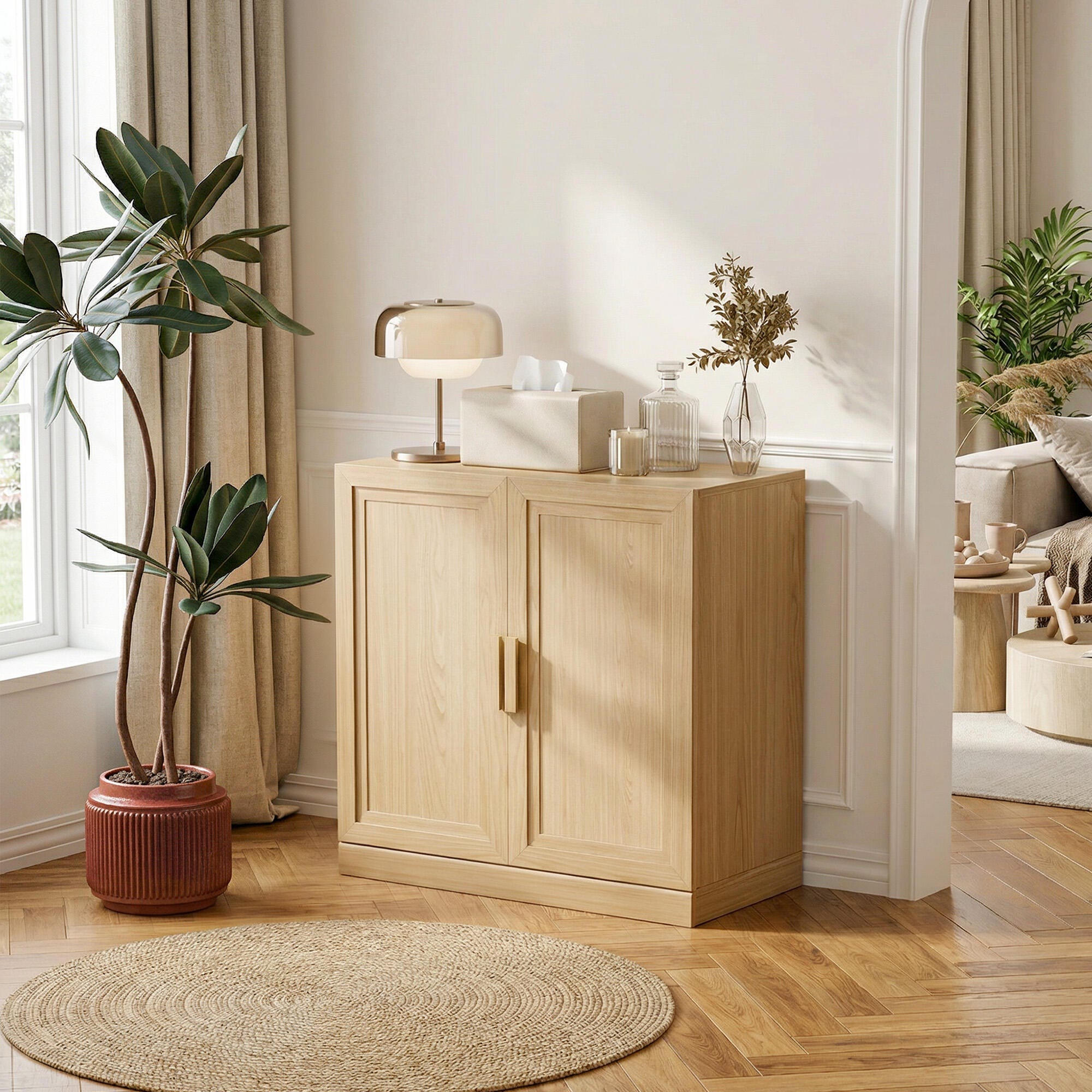 Dovelina Liora Short 31" Accent Cabinet, Natural, large