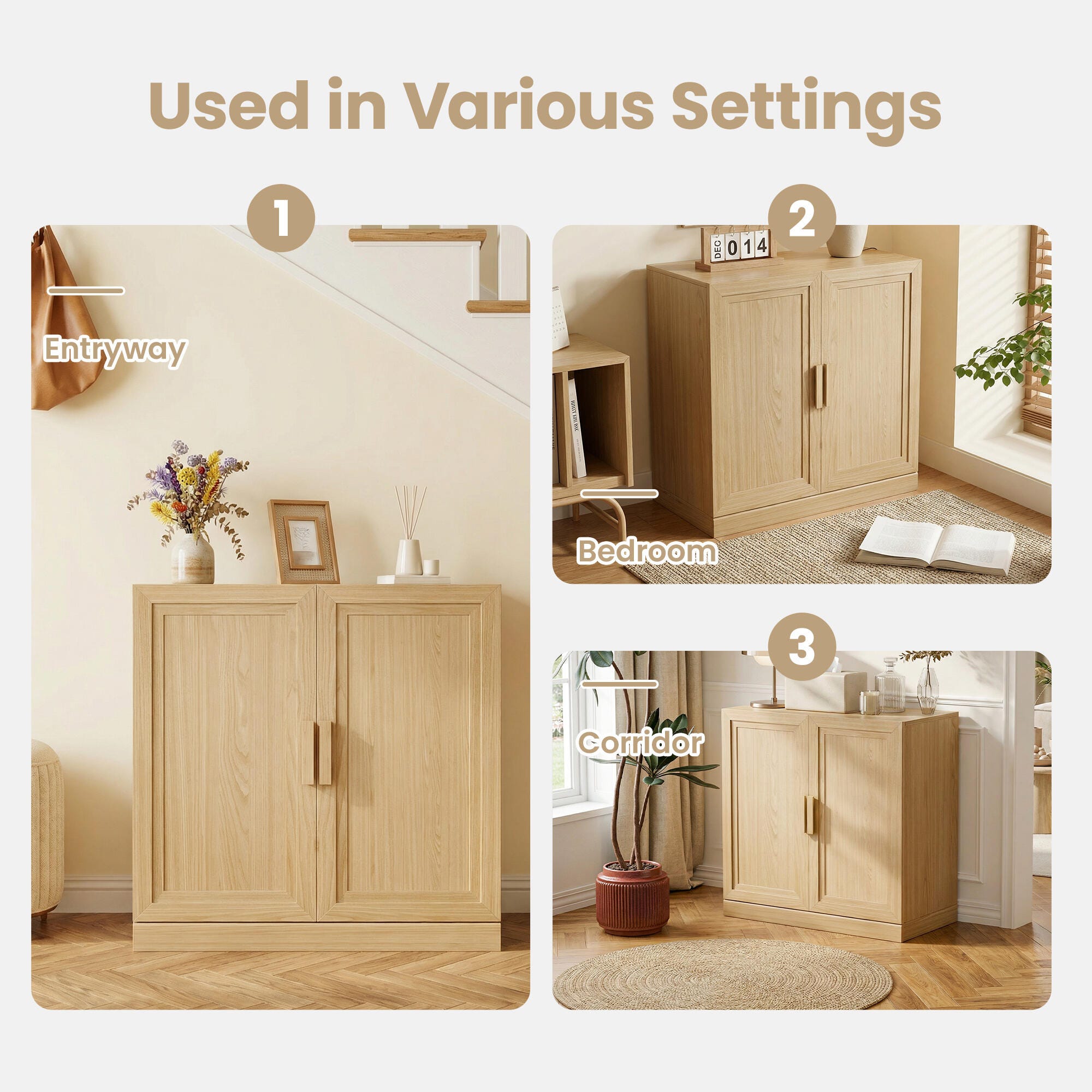 Dovelina Liora Short 31" Accent Cabinet, Natural, large