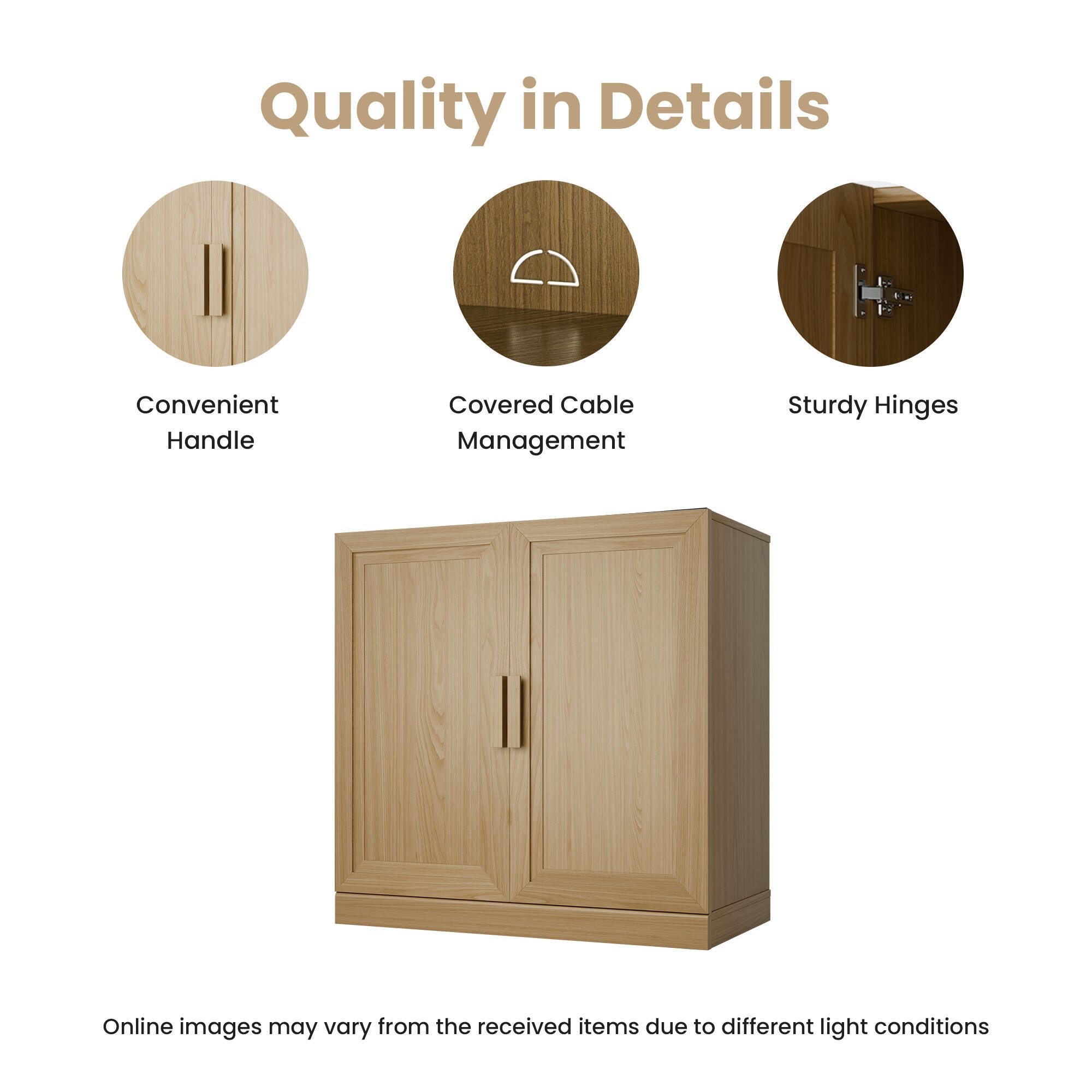 Dovelina Liora Short 31" Accent Cabinet, Natural, large