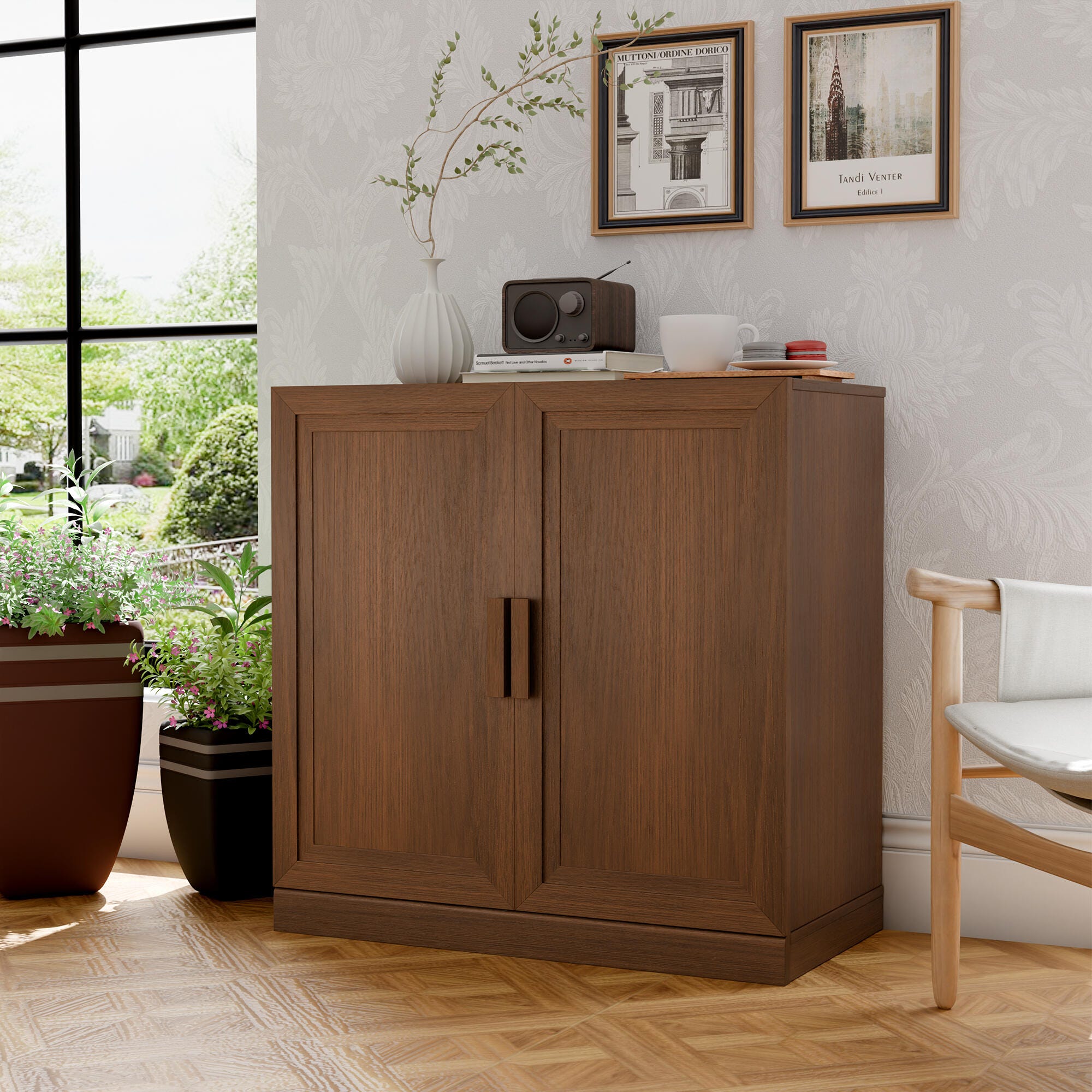 Dovelina Liora Short 31" Accent Cabinet, Walnut, large