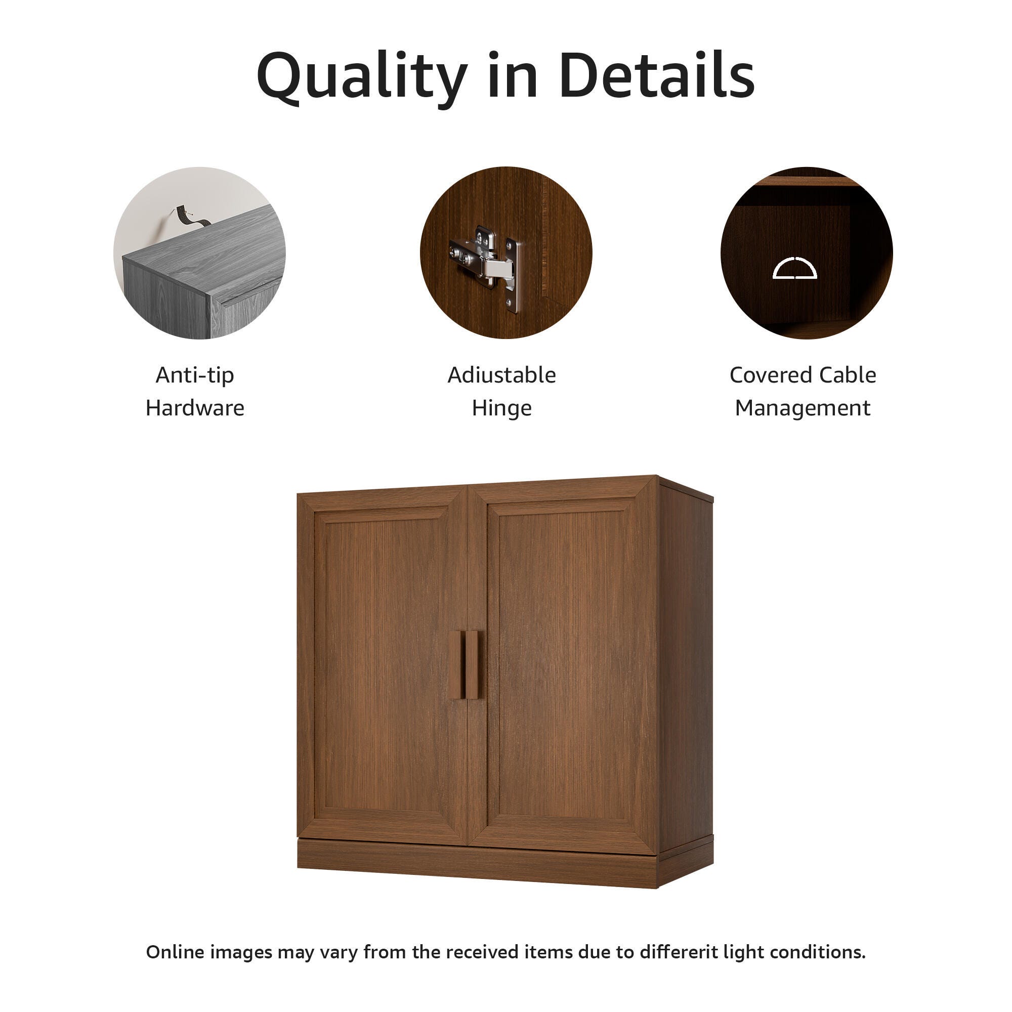 Dovelina Liora Short 31" Accent Cabinet, Walnut, large