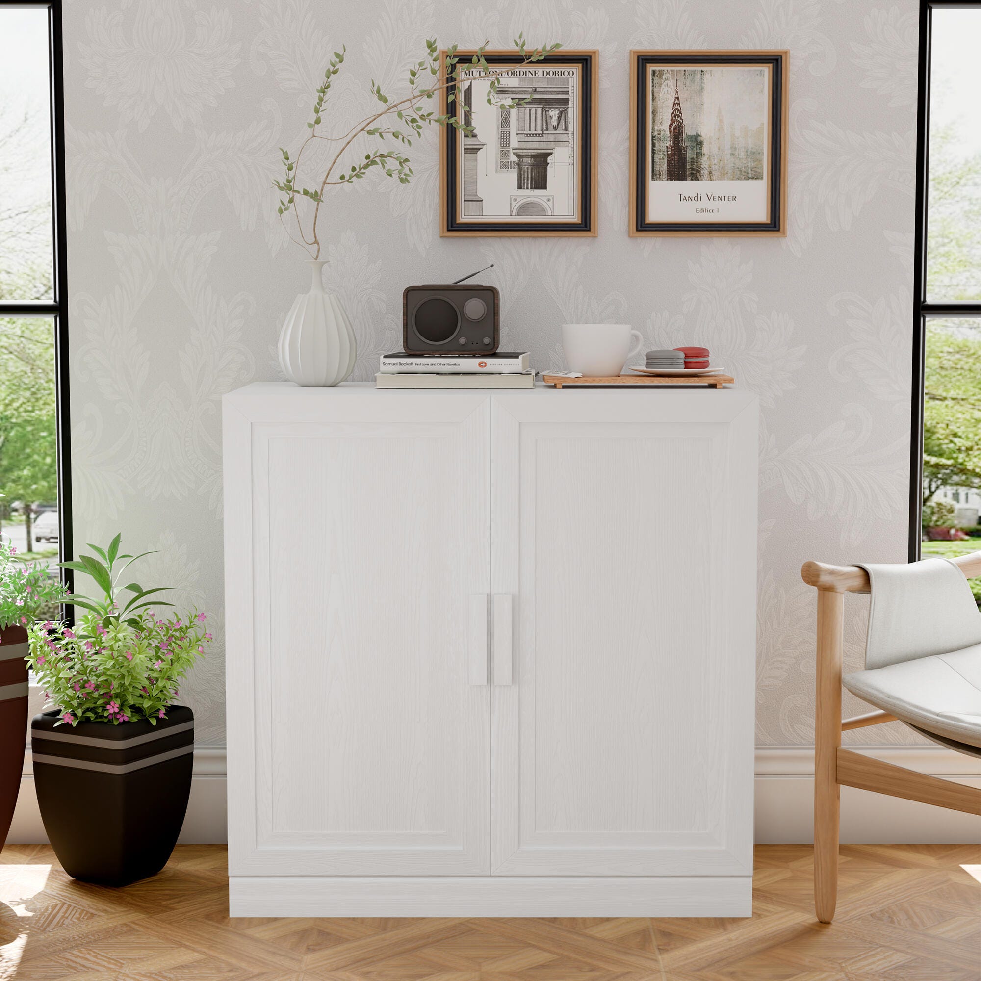 Dovelina Liora Short 31" Accent Cabinet, White, large