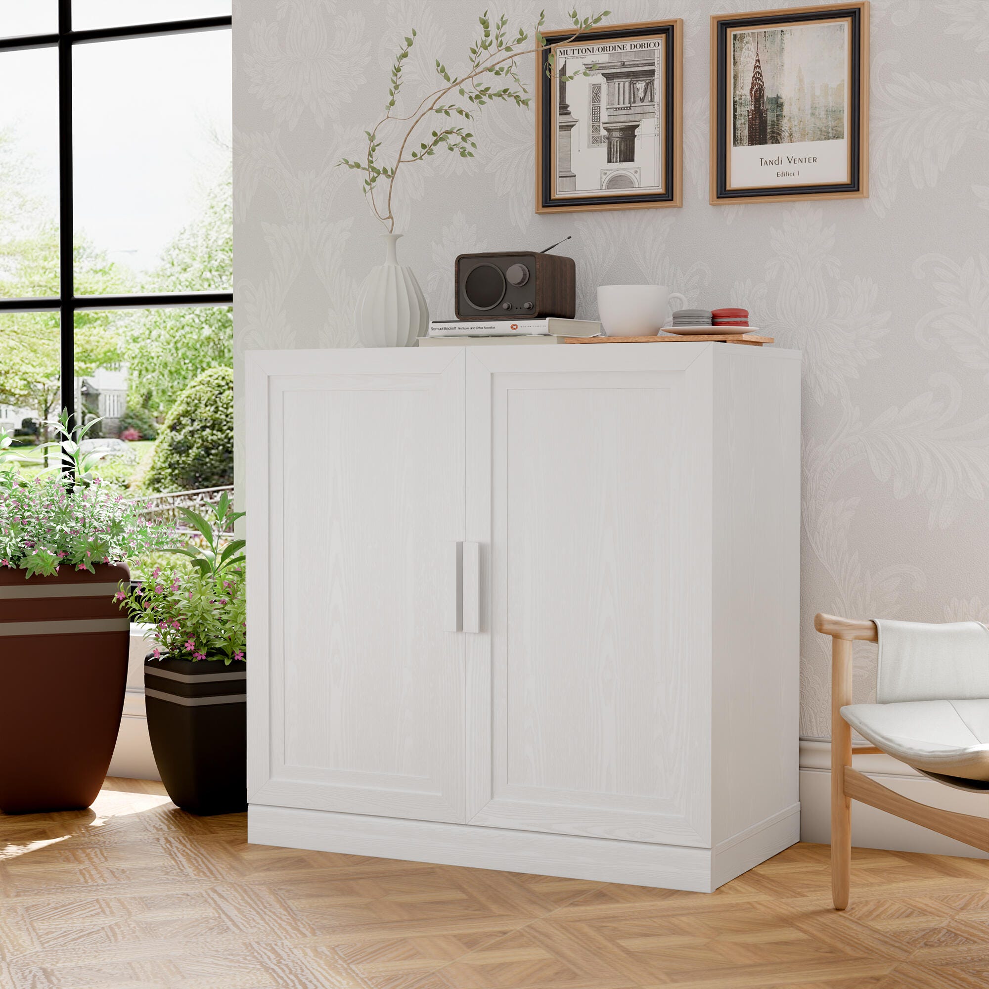 Dovelina Liora Short 31" Accent Cabinet, White, large