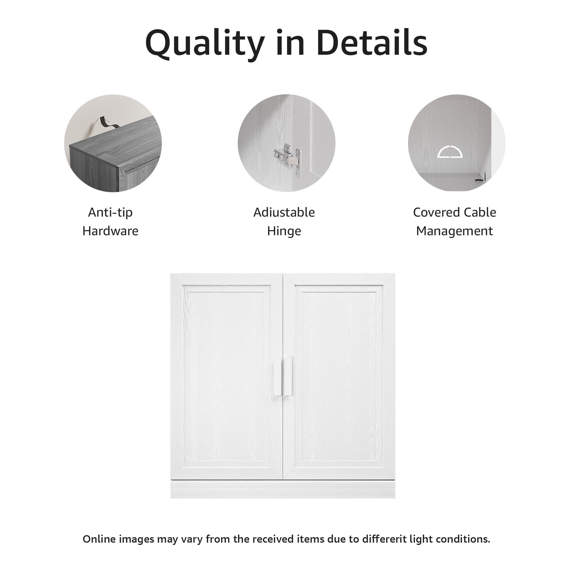 Dovelina Liora Short 31" Accent Cabinet, White, large