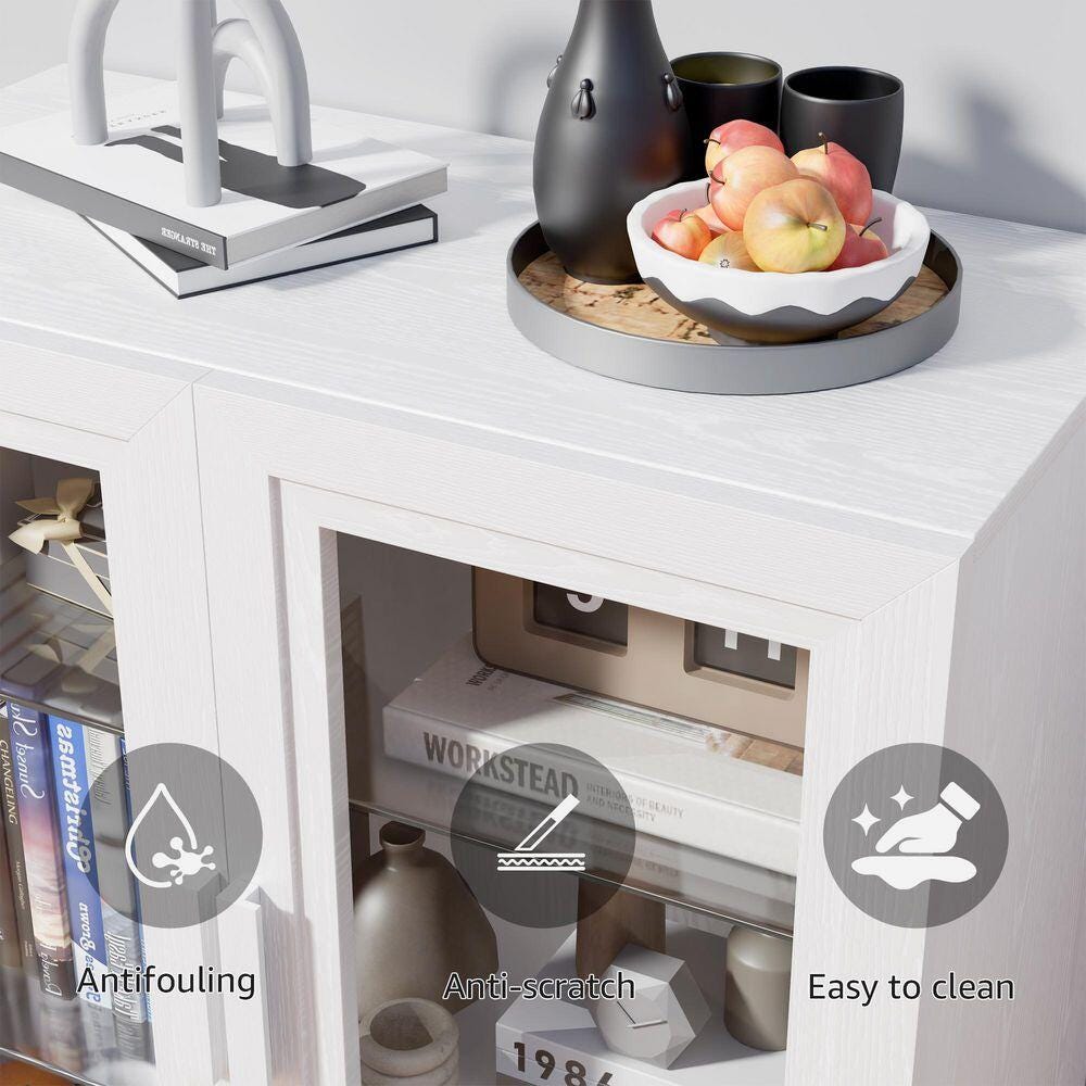 Dovelina Liora Solid 31" Accent Cabinet, White, large