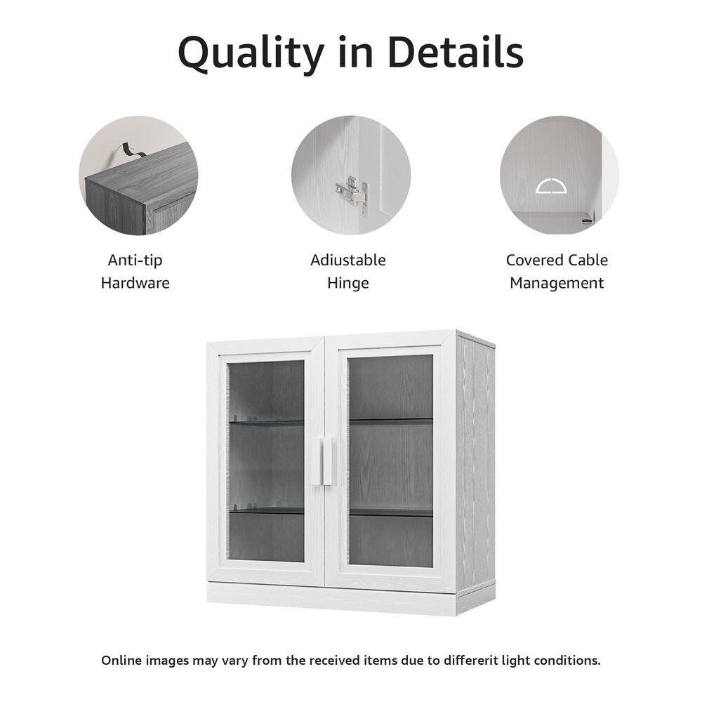 Dovelina Liora Solid 31" Accent Cabinet, White, large
