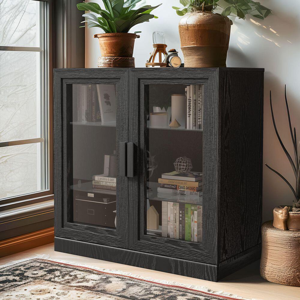 Dovelina Liora Solid 31" Accent Cabinet, Black, large