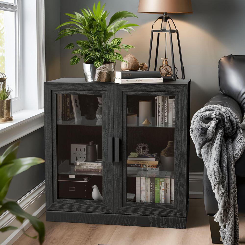 Dovelina Liora Solid 31" Accent Cabinet, Black, large