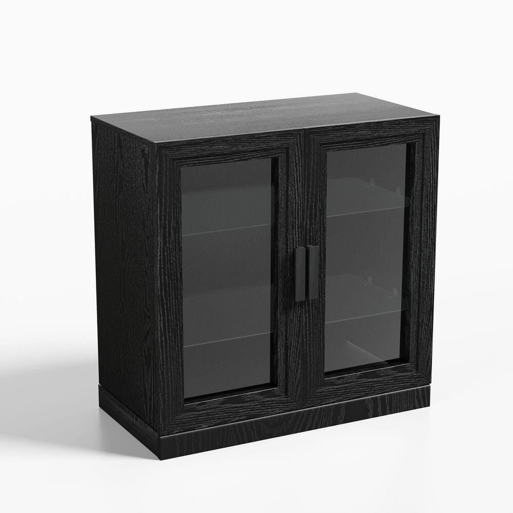 Dovelina Liora Solid 31" Accent Cabinet, Black, large
