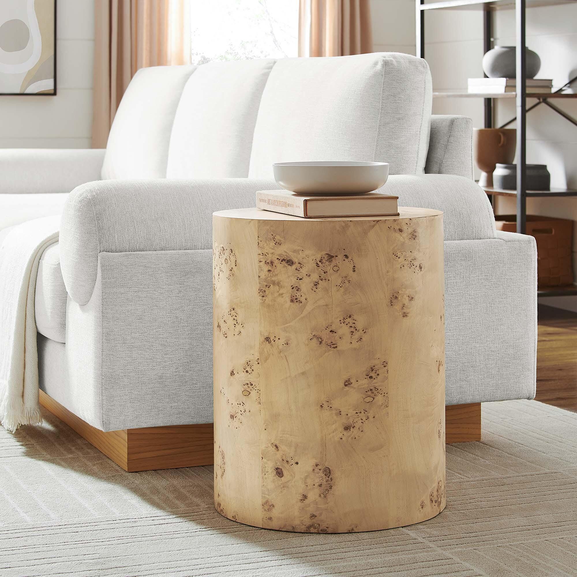 Modway Cosmos Round End Table, Natural, rollover