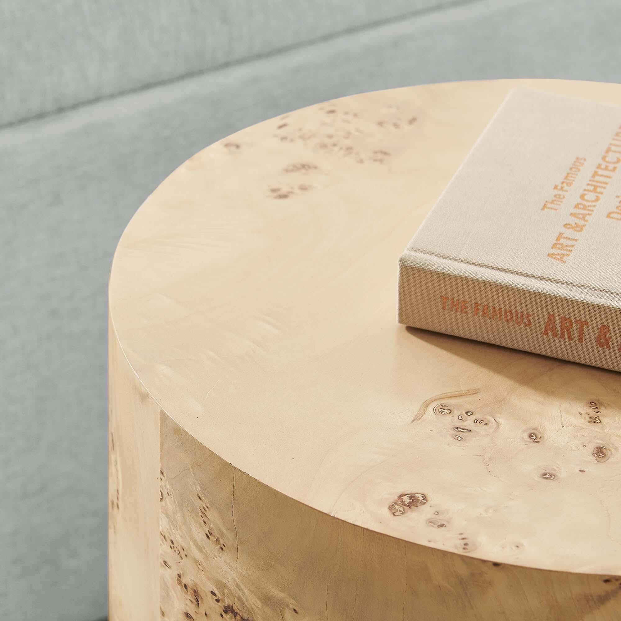 Modway Cosmos Round End Table, Natural, large