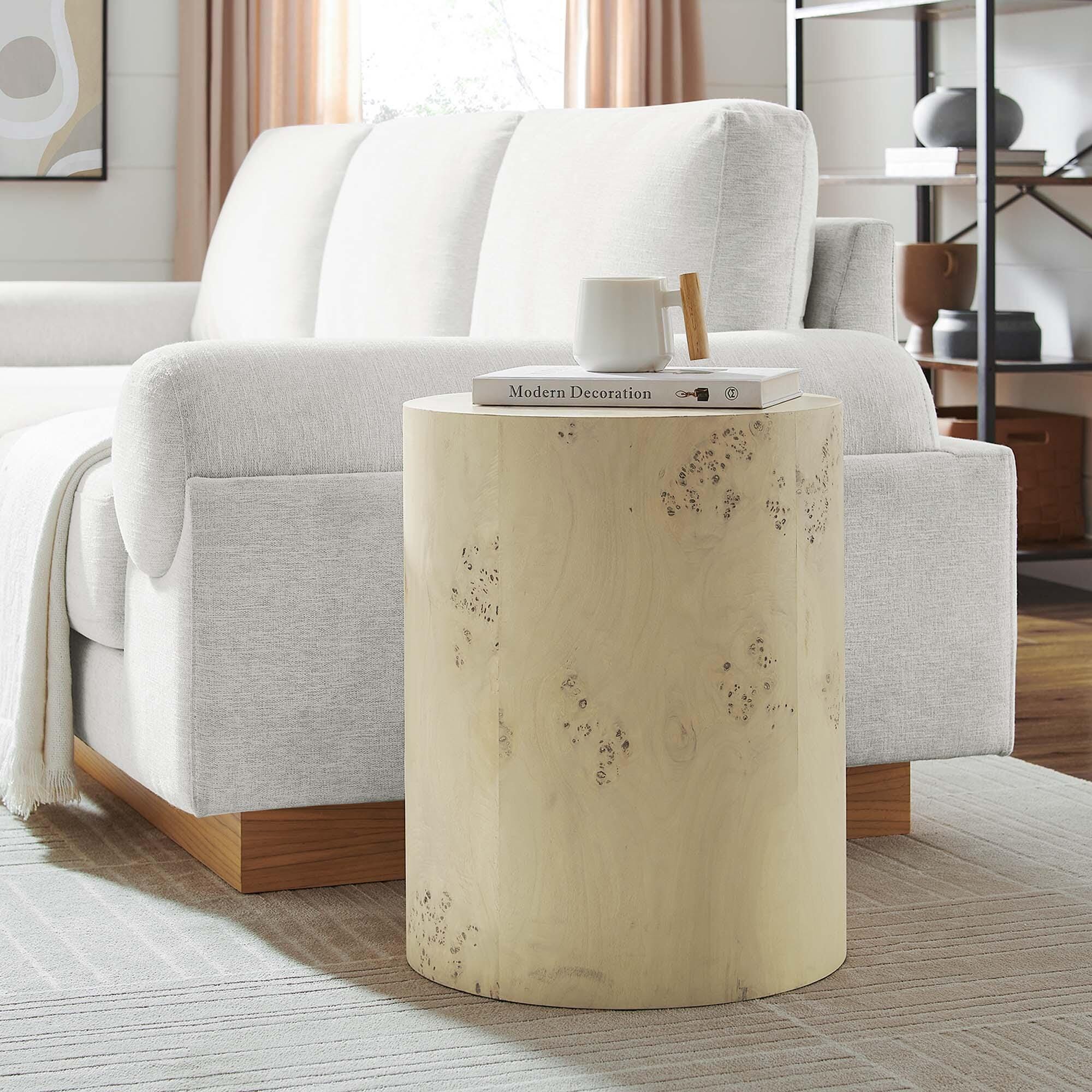 Modway Cosmos Round End Table, Ivory, rollover