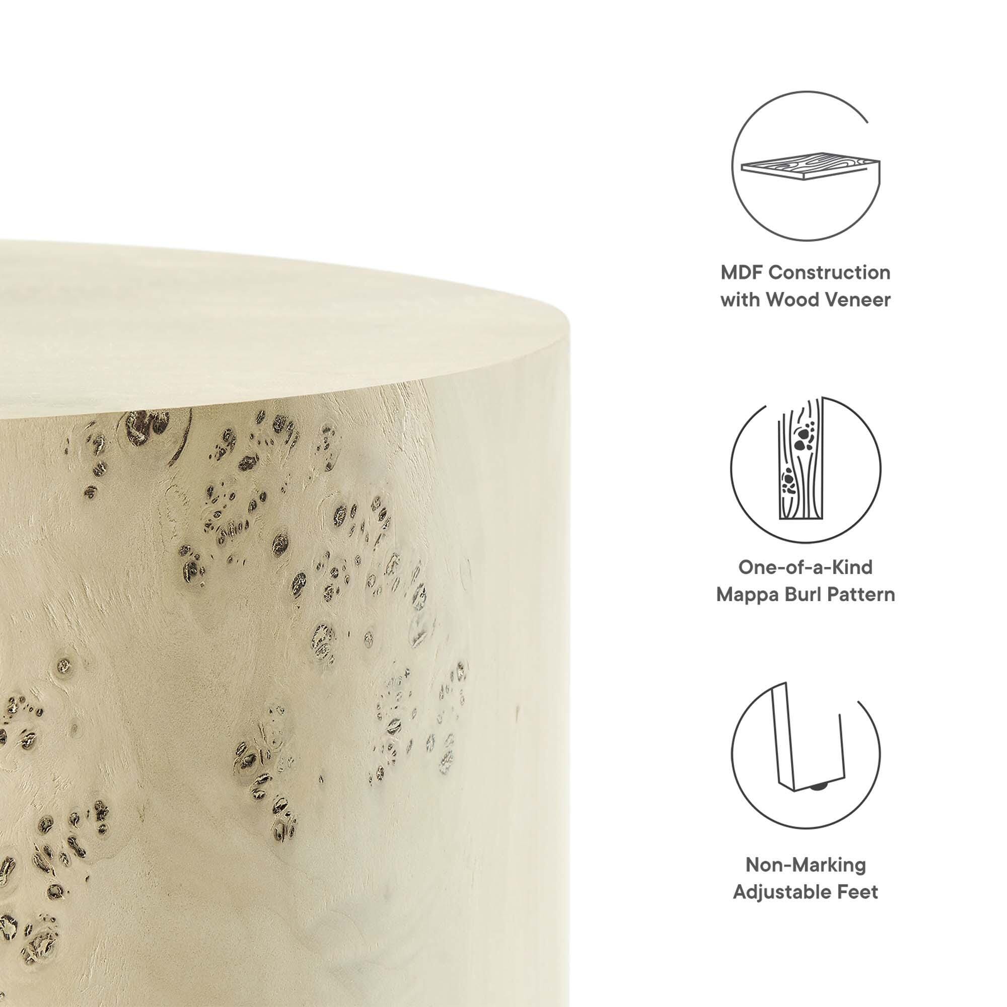 Modway Cosmos Round End Table, Ivory, large