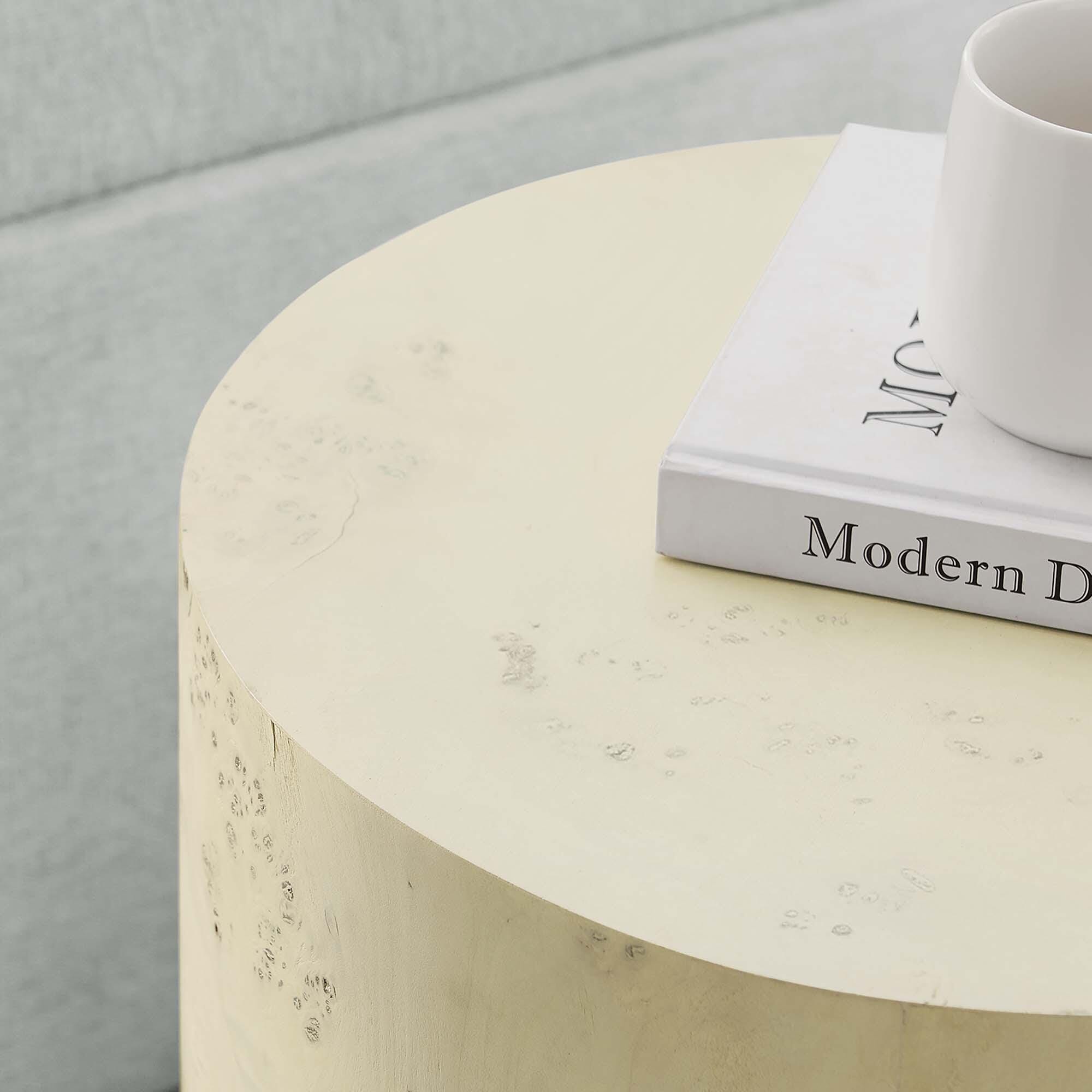 Modway Cosmos Round End Table, Ivory, large