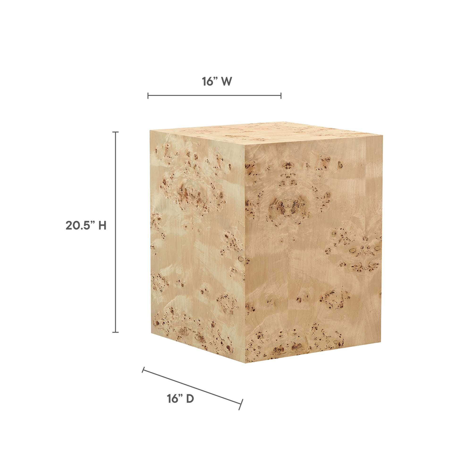 Modway Cosmos Square End Table, Natural, large
