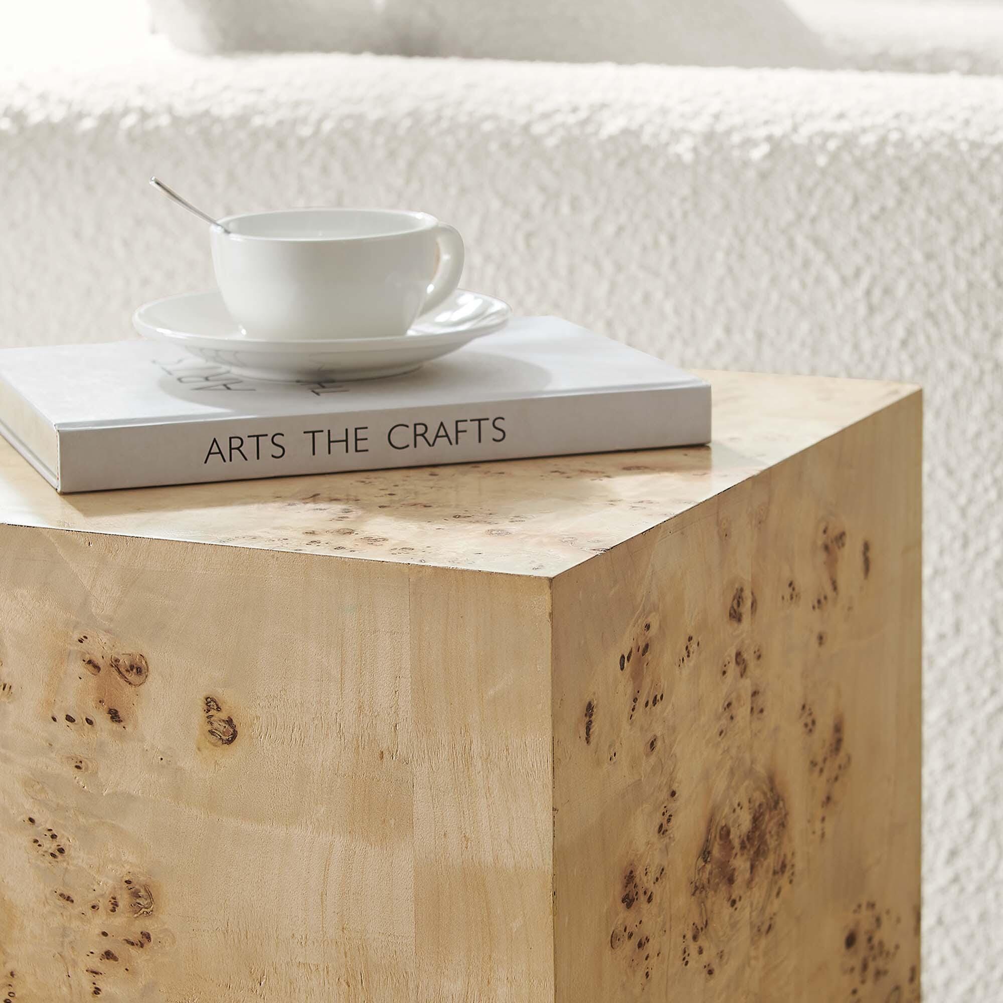 Modway Cosmos Square End Table, Natural, large