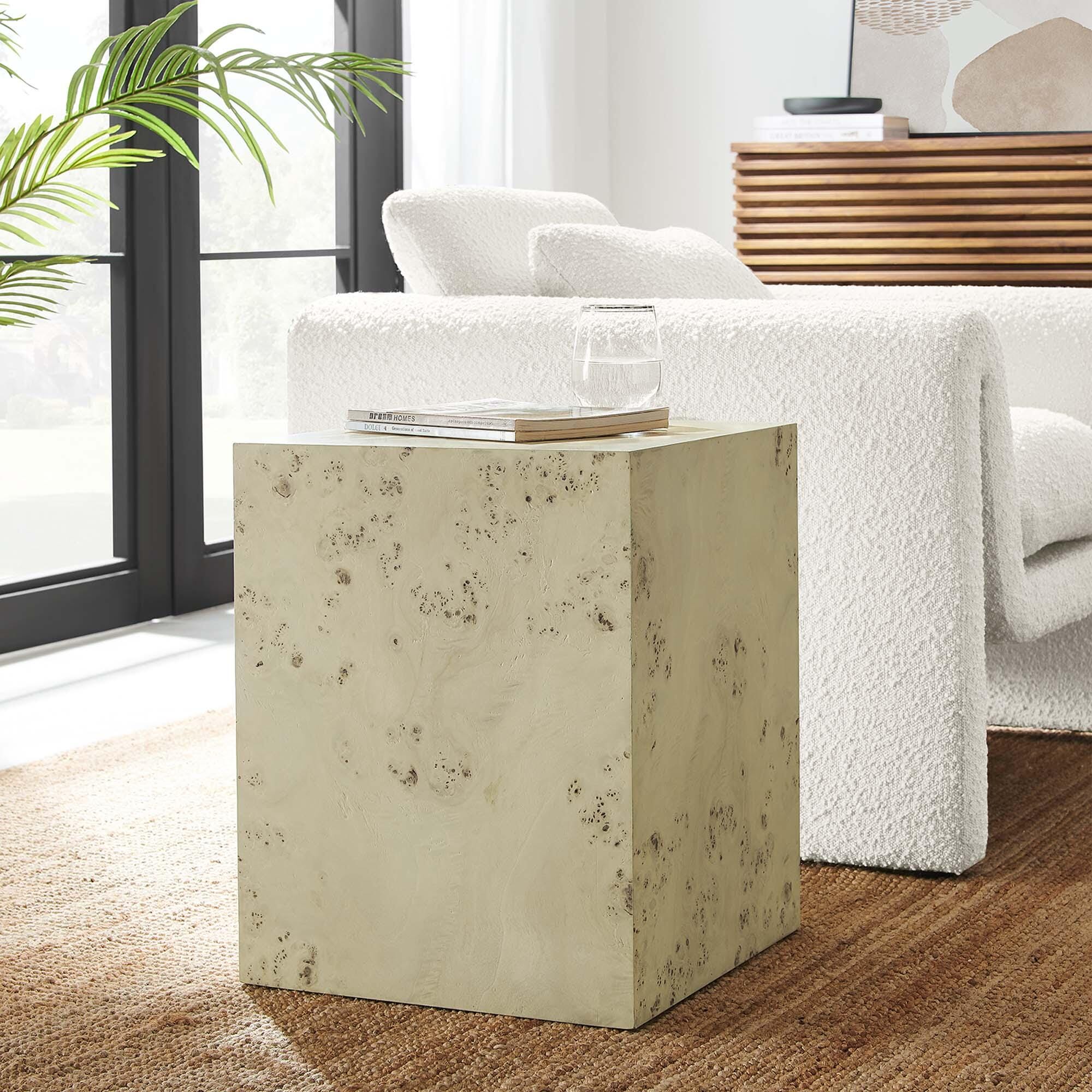 Modway Cosmos Square End Table, Ivory, large