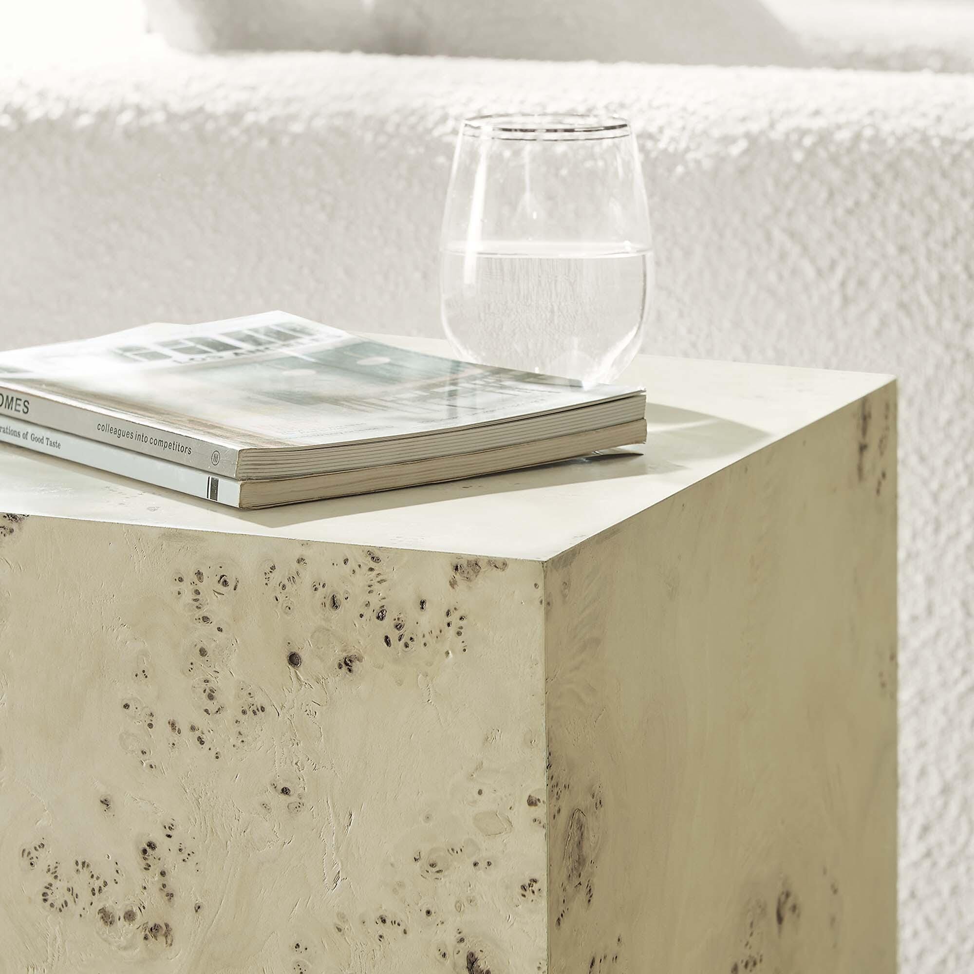 Modway Cosmos Square End Table, Ivory, large