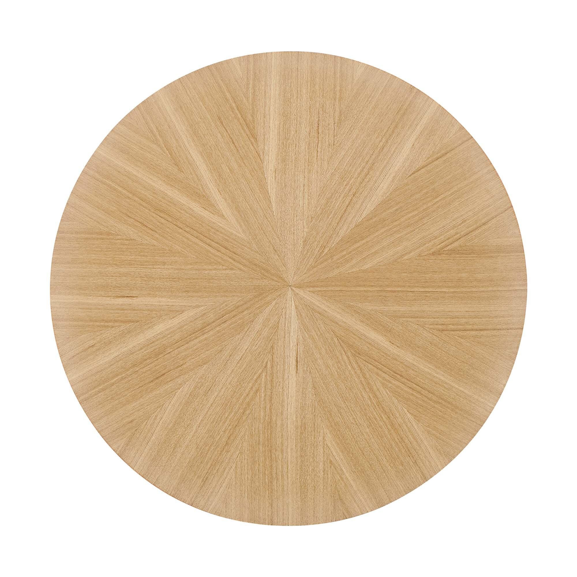Modway Crossroads Round End Table, Oak, large