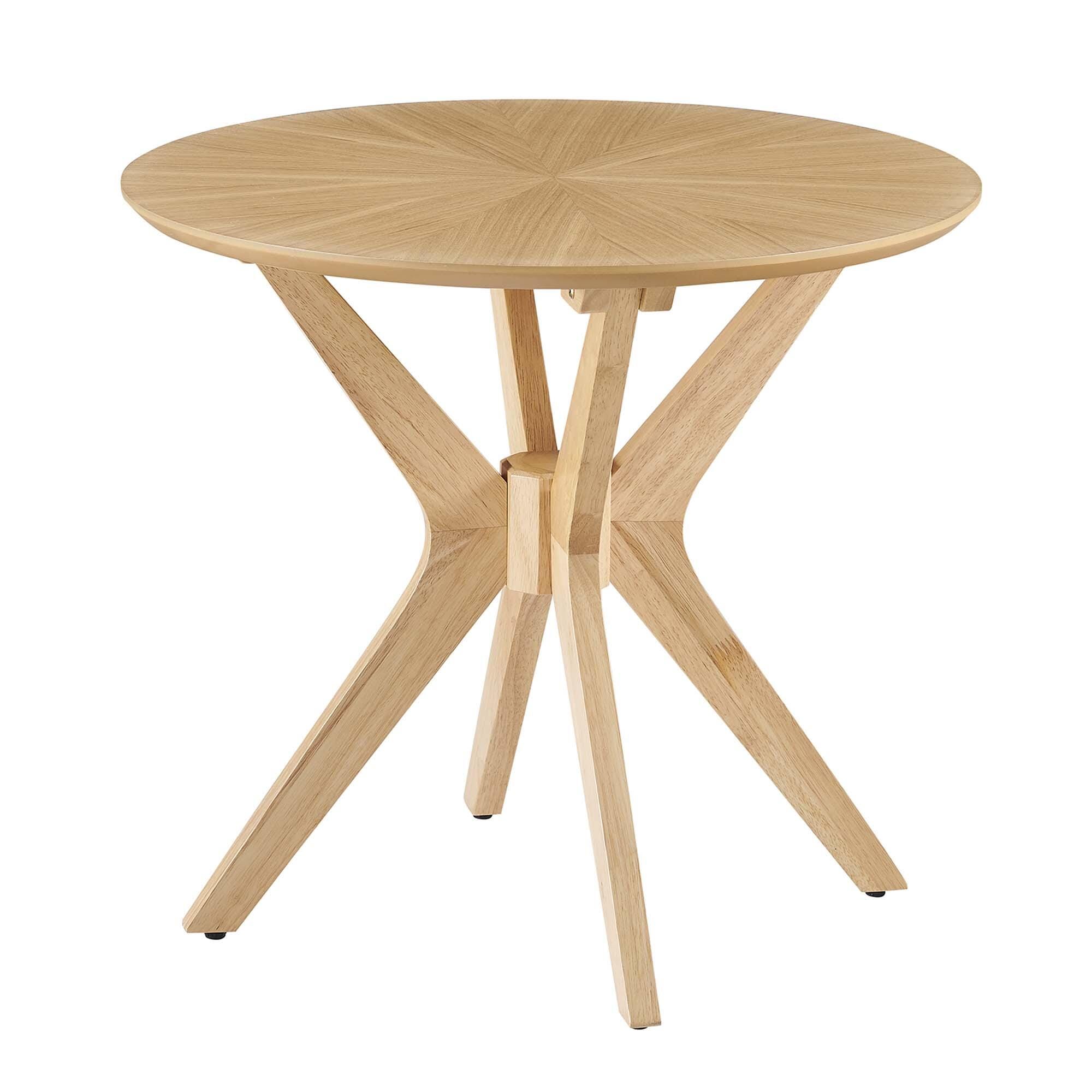 Modway Crossroads Round End Table, Oak, large