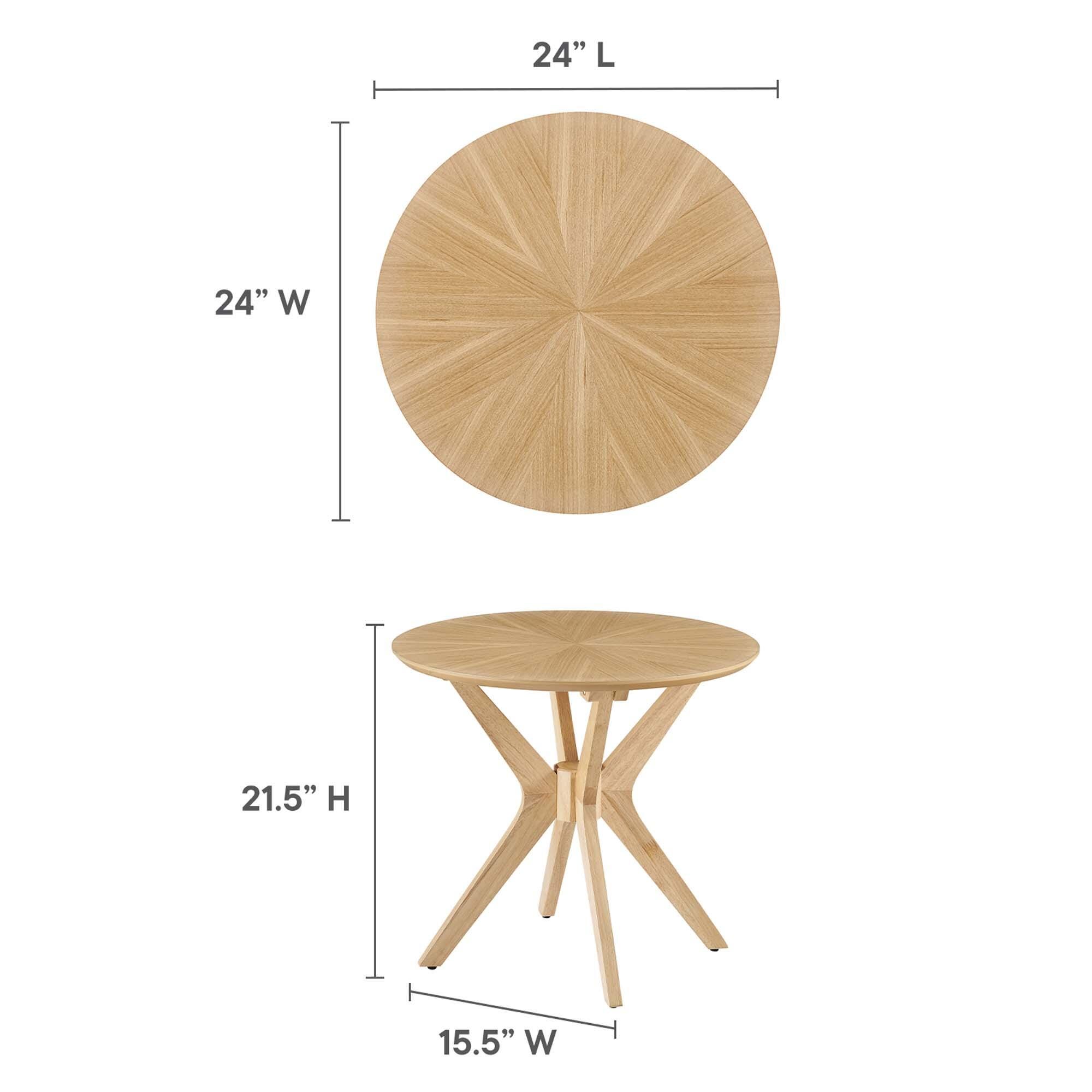 Modway Crossroads Round End Table, Oak, large