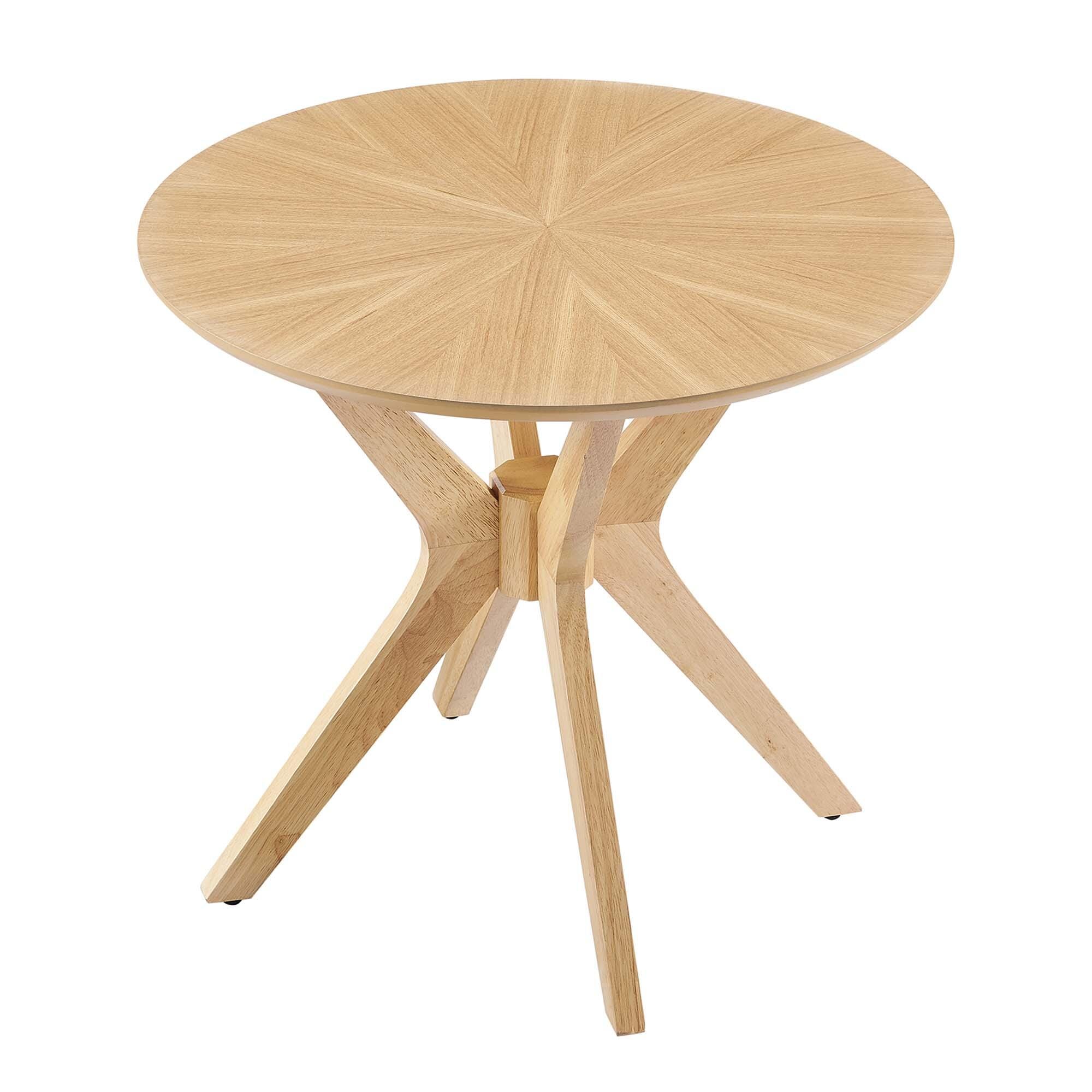 Modway Crossroads Round End Table, Oak, large