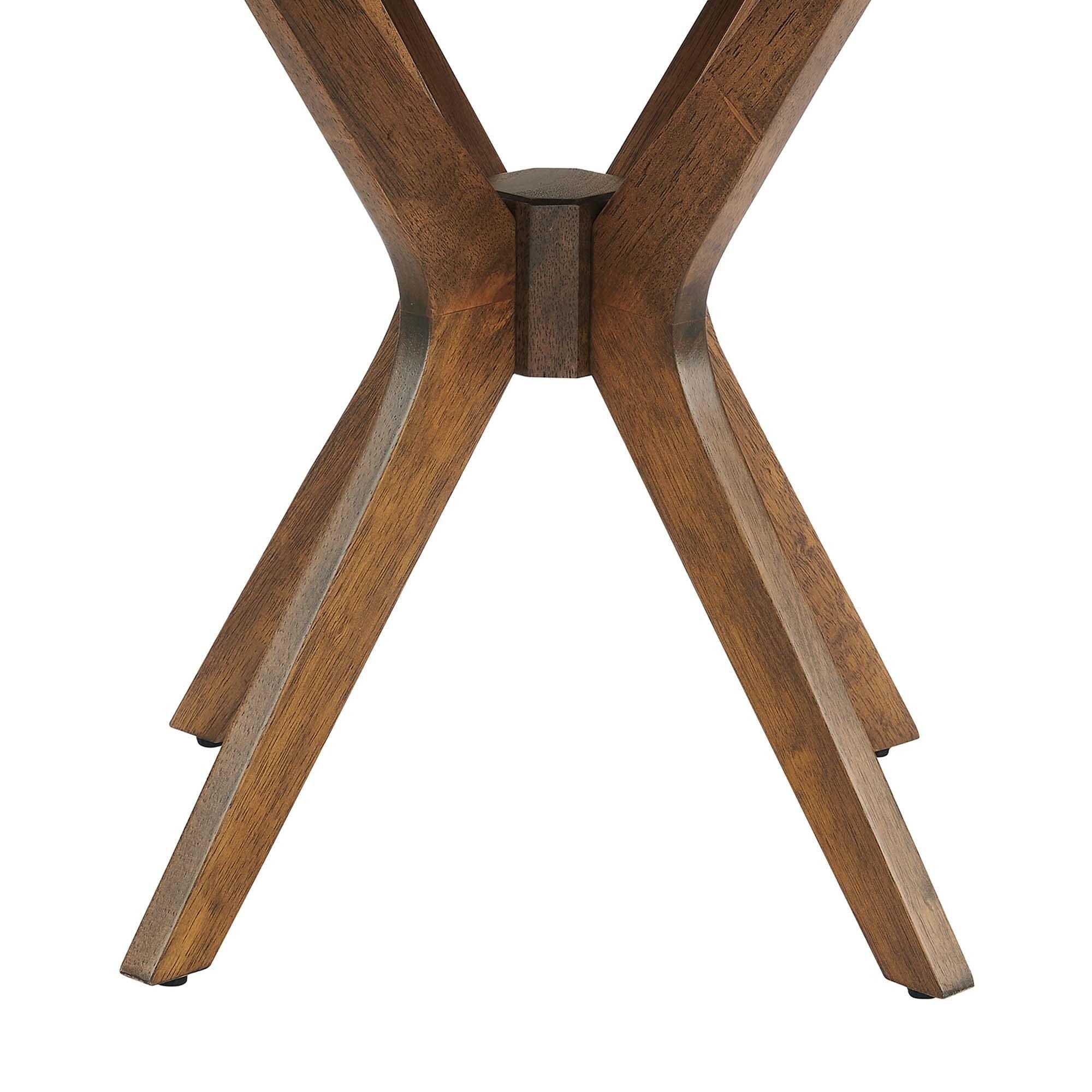 Modway Crossroads Round End Table, Walnut, large