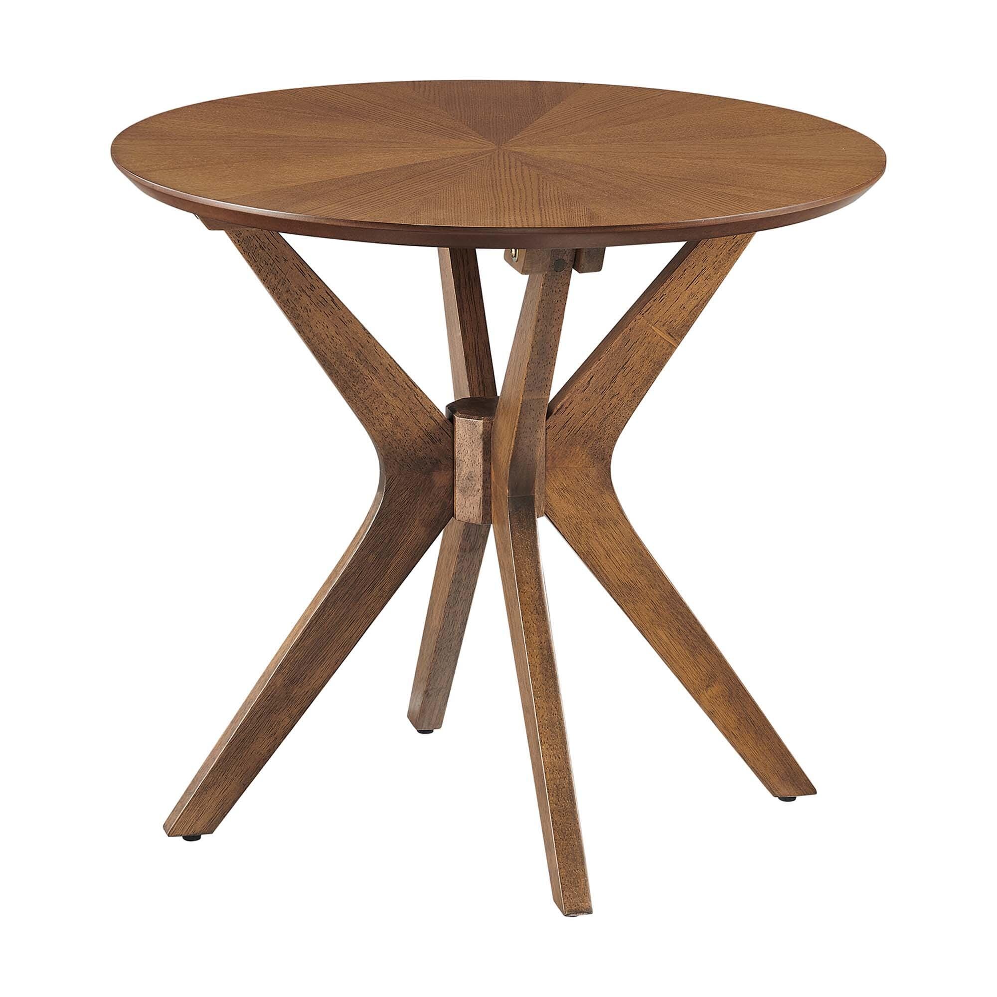 Modway Crossroads Round End Table, Walnut, large
