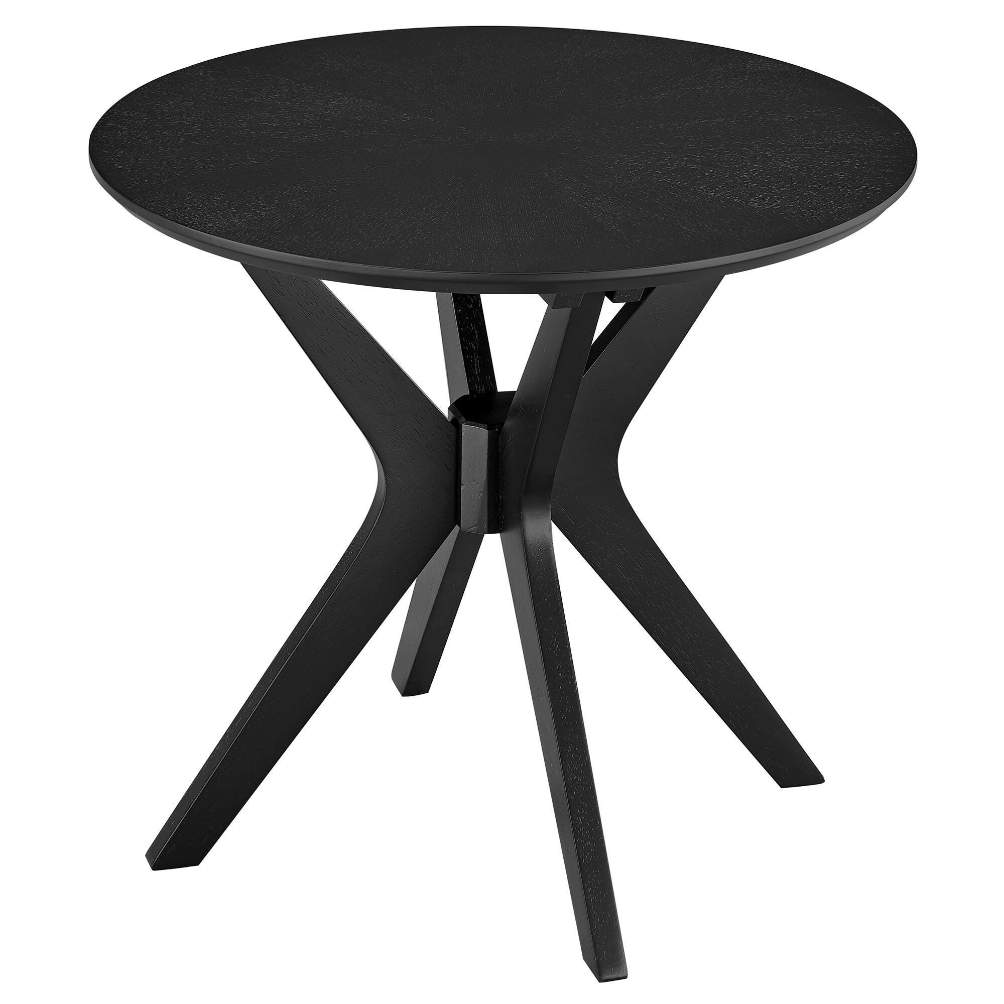 Modway Crossroads Round End Table, Black, large