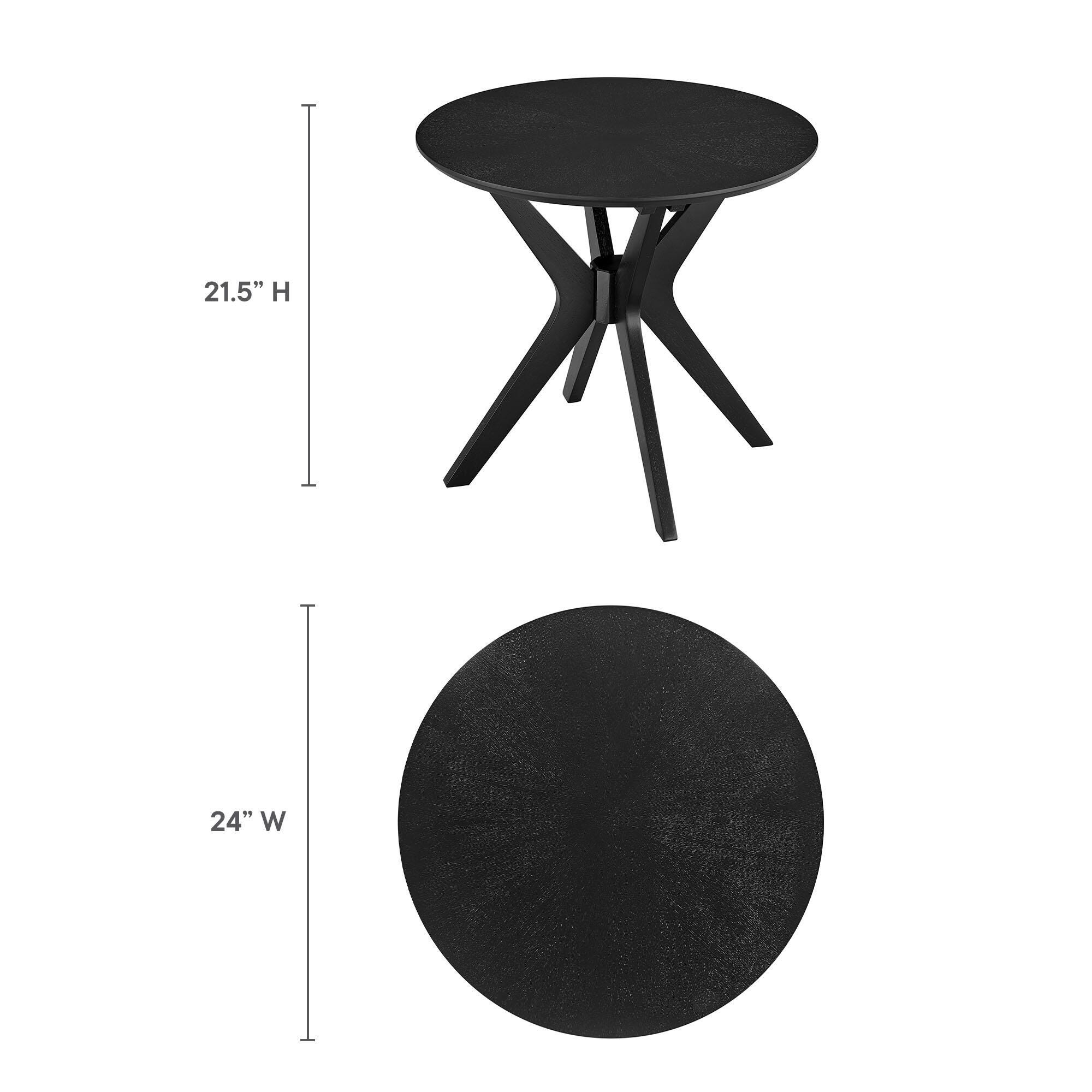 Modway Crossroads Round End Table, Black, large