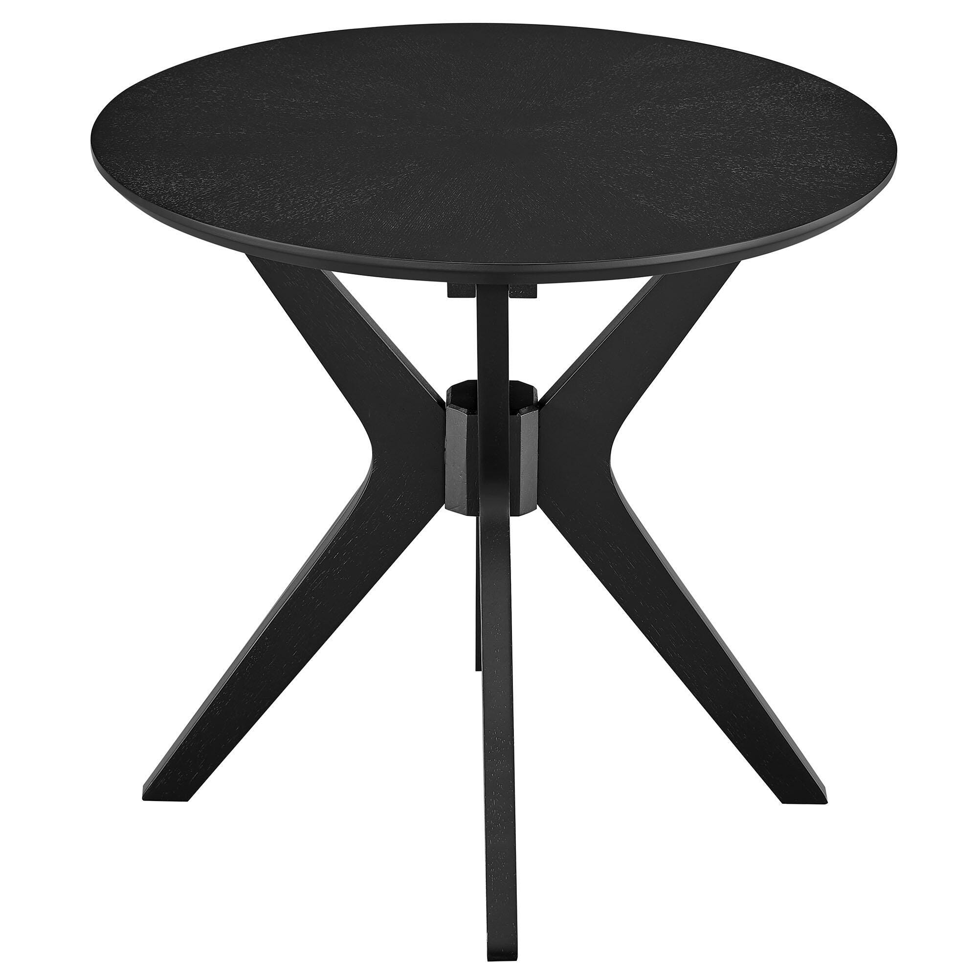 Modway Crossroads Round End Table, Black, large