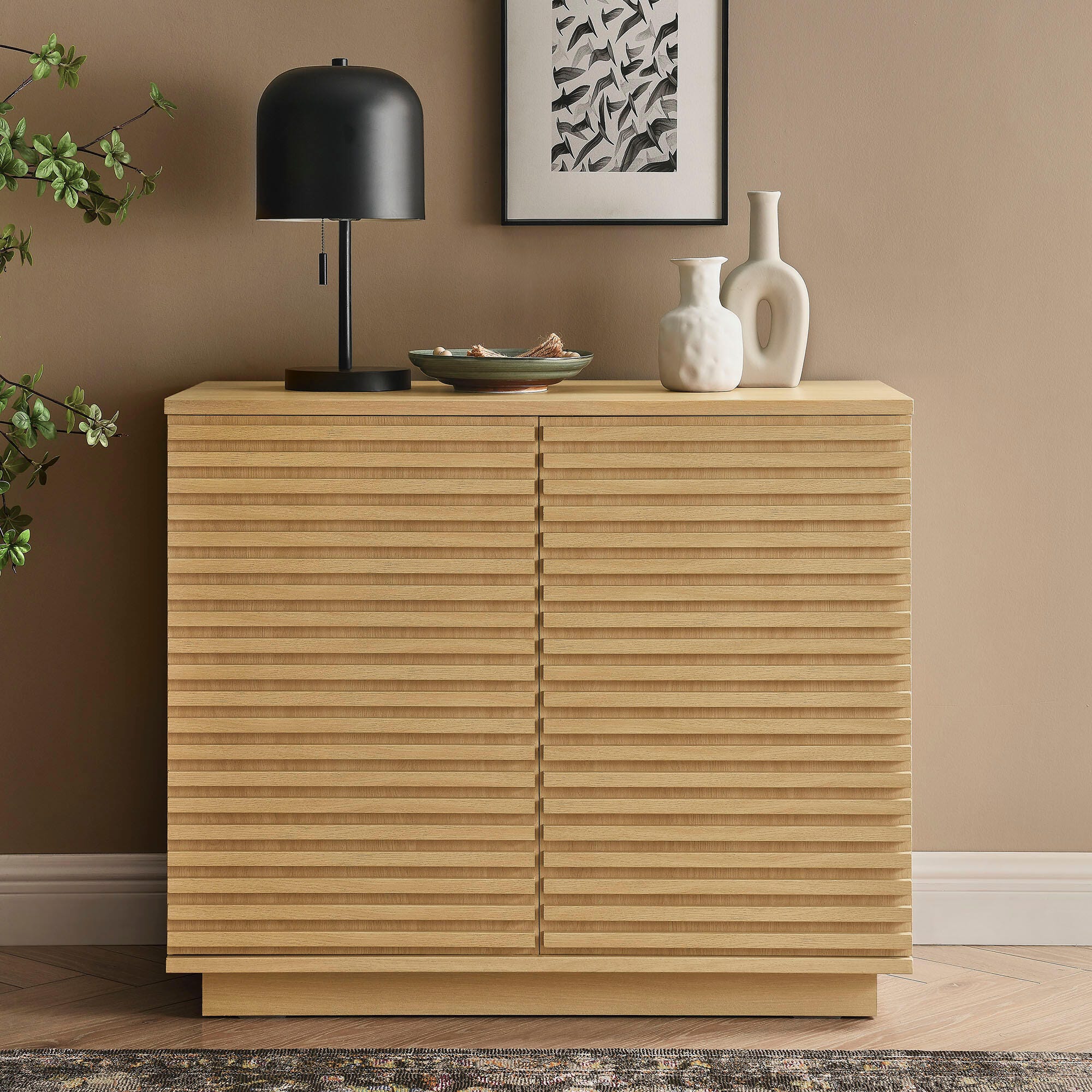 Modway Render 35" Accent Cabinet, Oak, large
