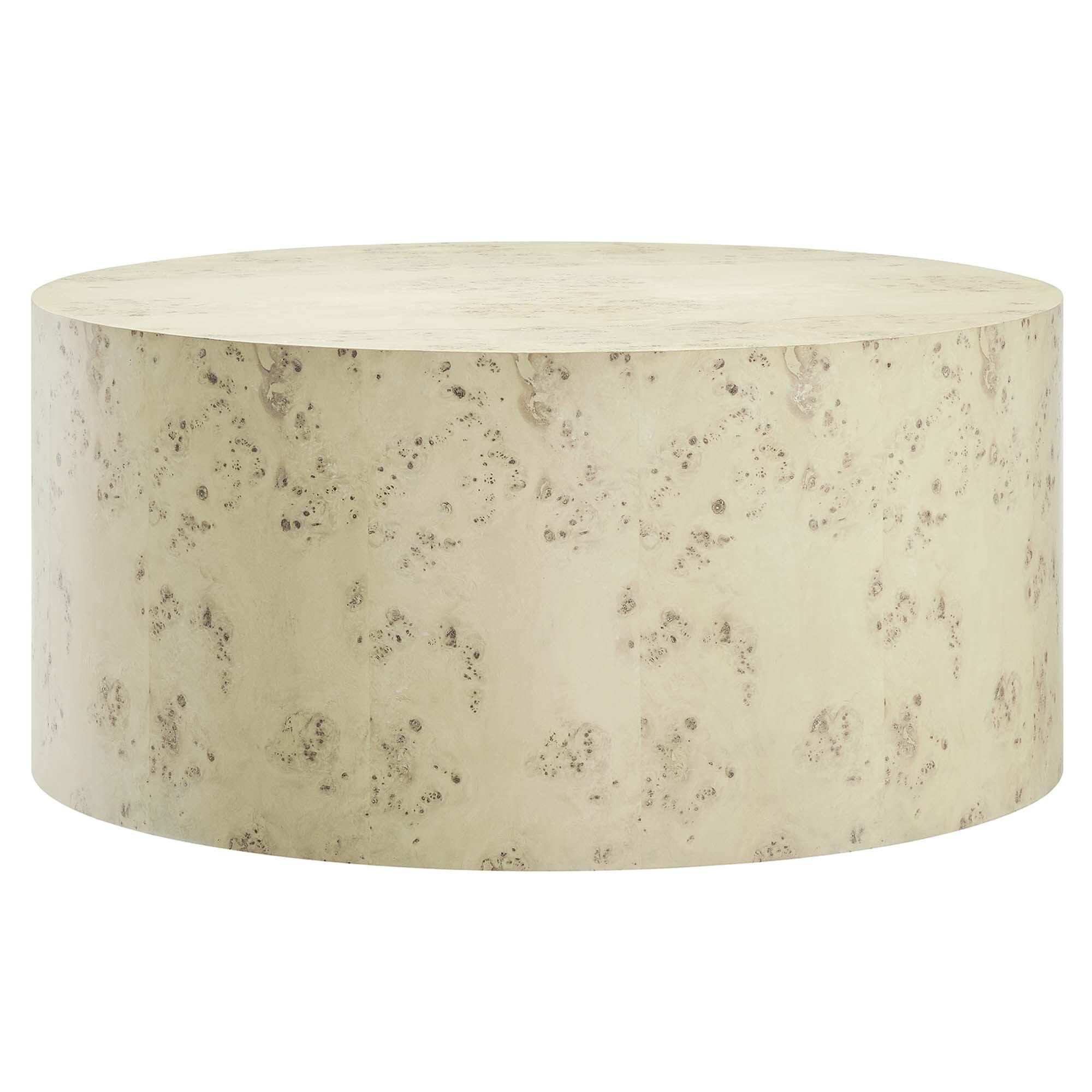 Modway Cosmos Round Coffee Table, Ivory, large