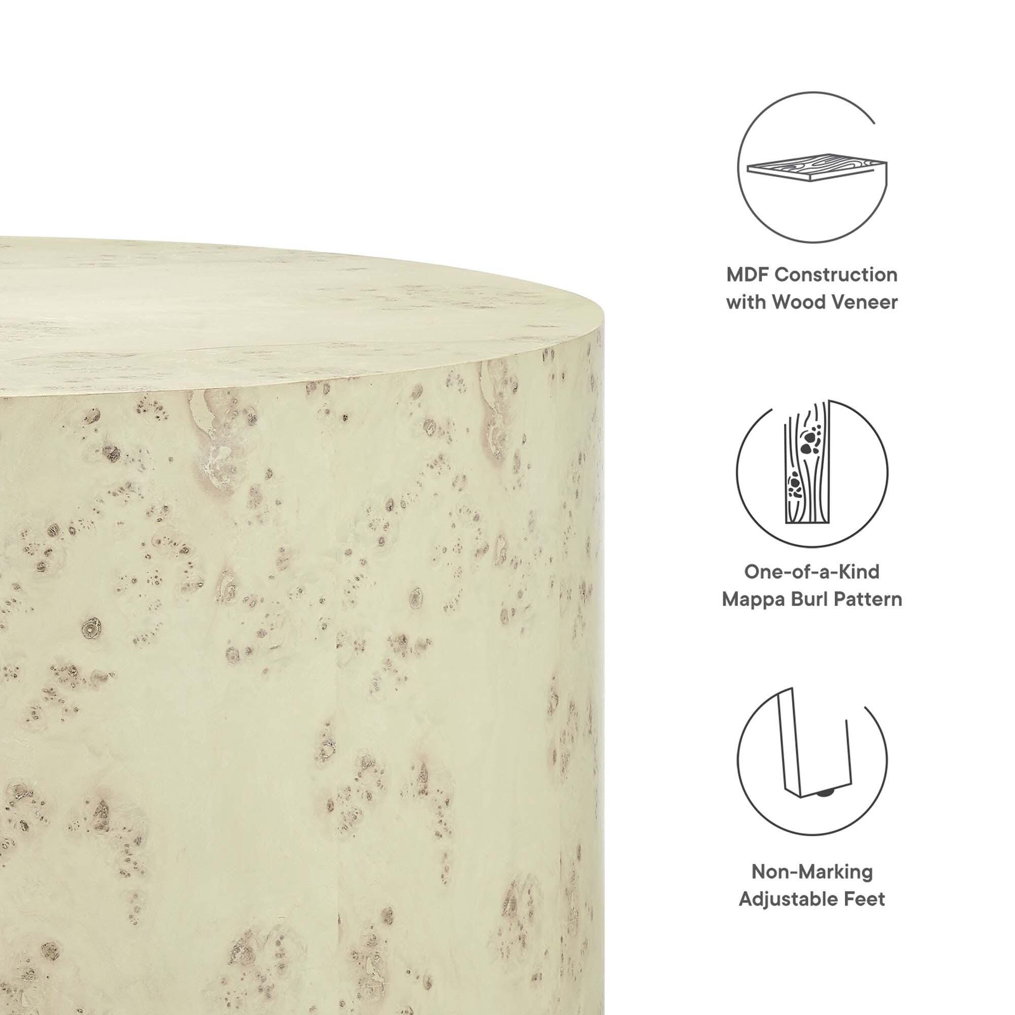 Modway Cosmos Round Coffee Table, Ivory, large