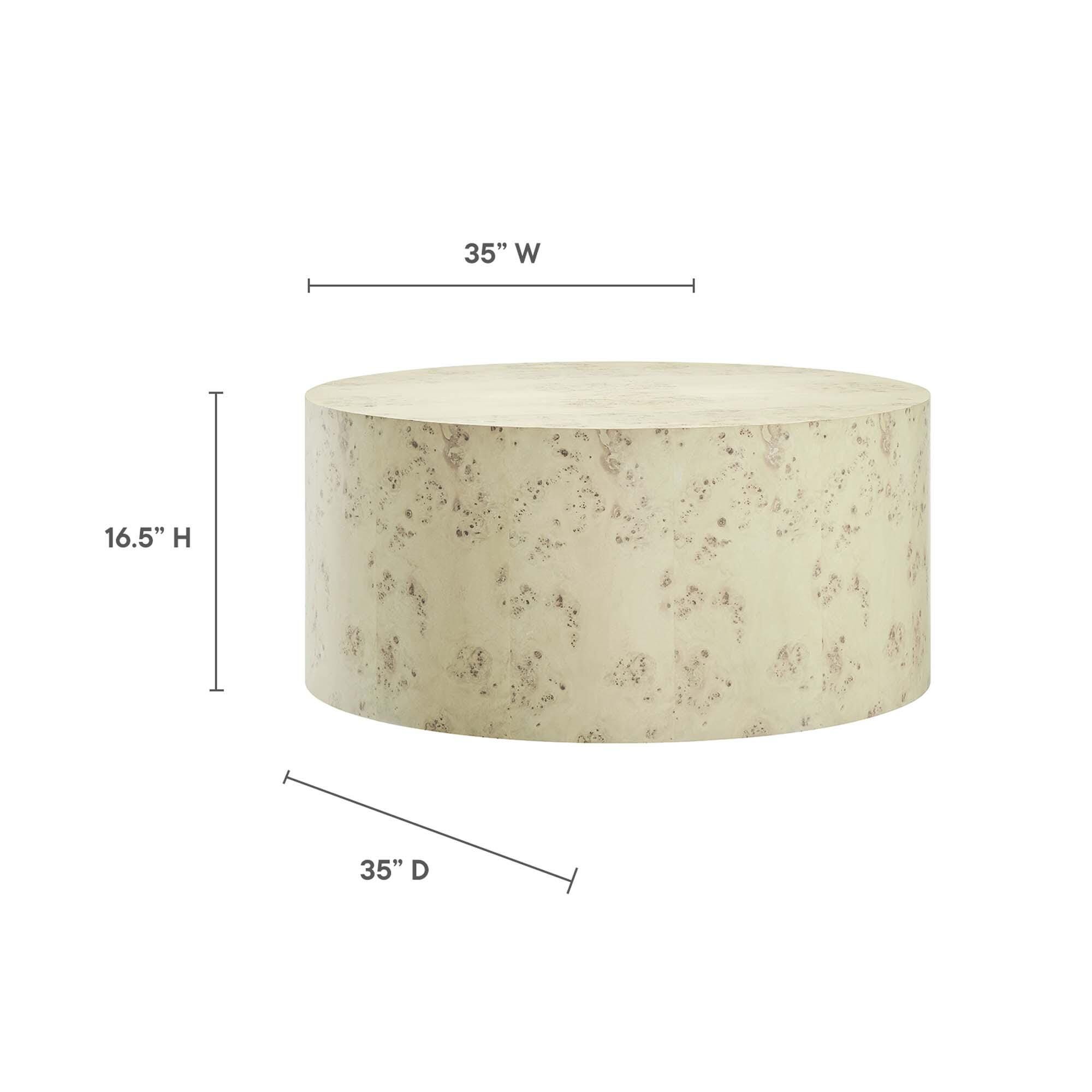 Modway Cosmos Round Coffee Table, Ivory, large