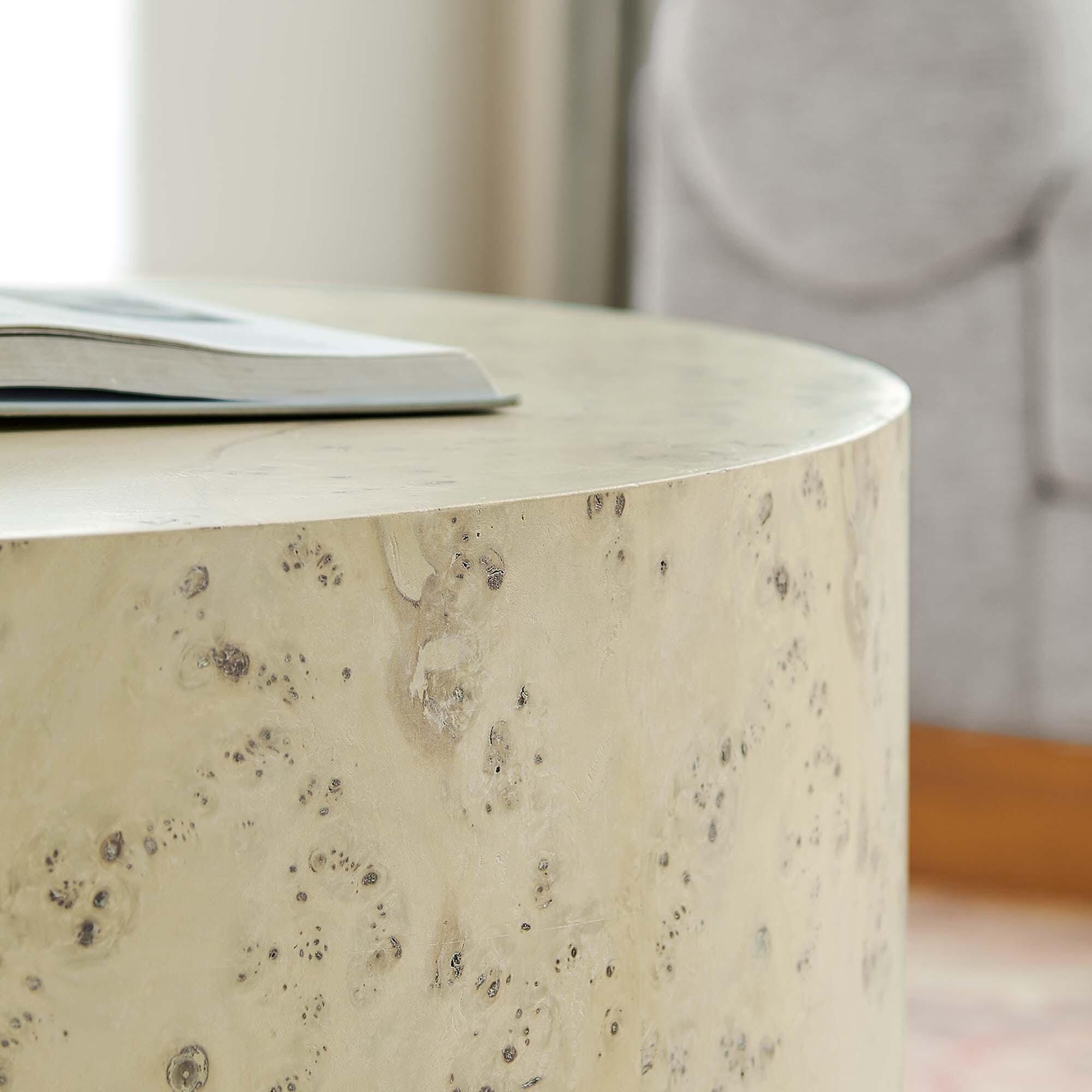 Modway Cosmos Round Coffee Table, Ivory, large