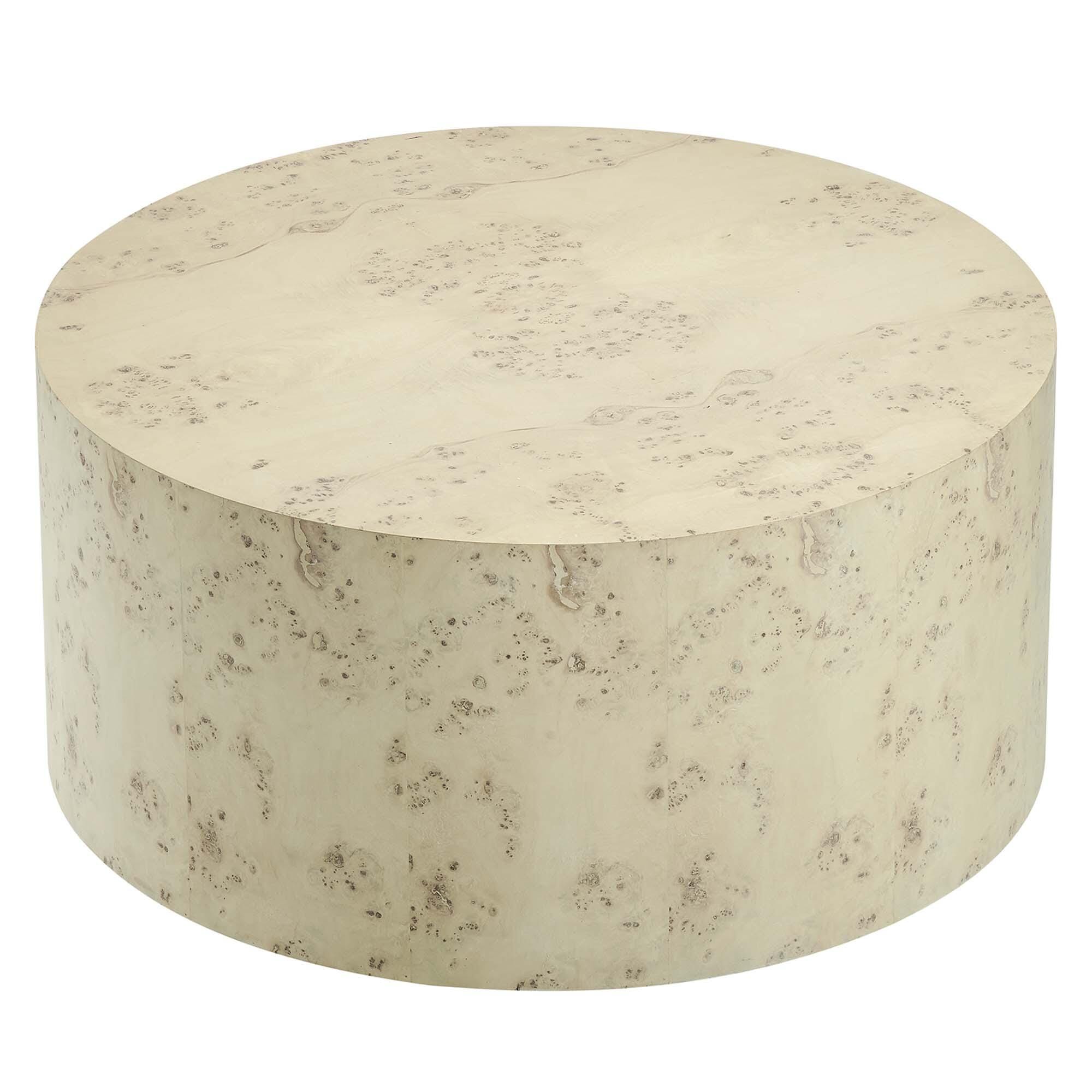 Modway Cosmos Round Coffee Table, Ivory, large